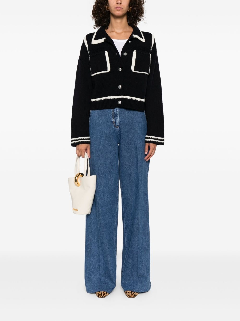 ribbed-knit wool cardigan - 2