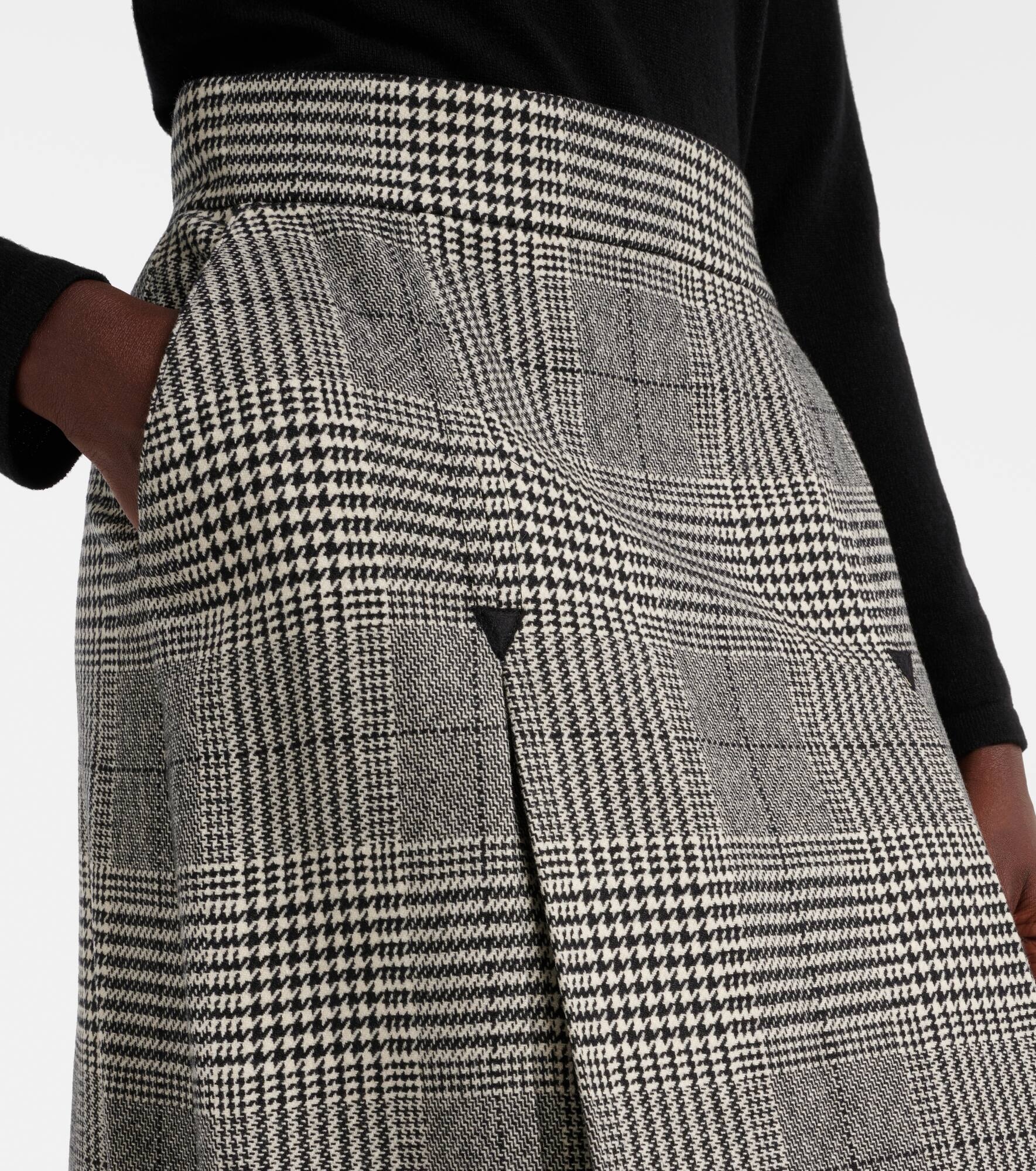 Prince of Wales check wool-blend midi skirt - 4