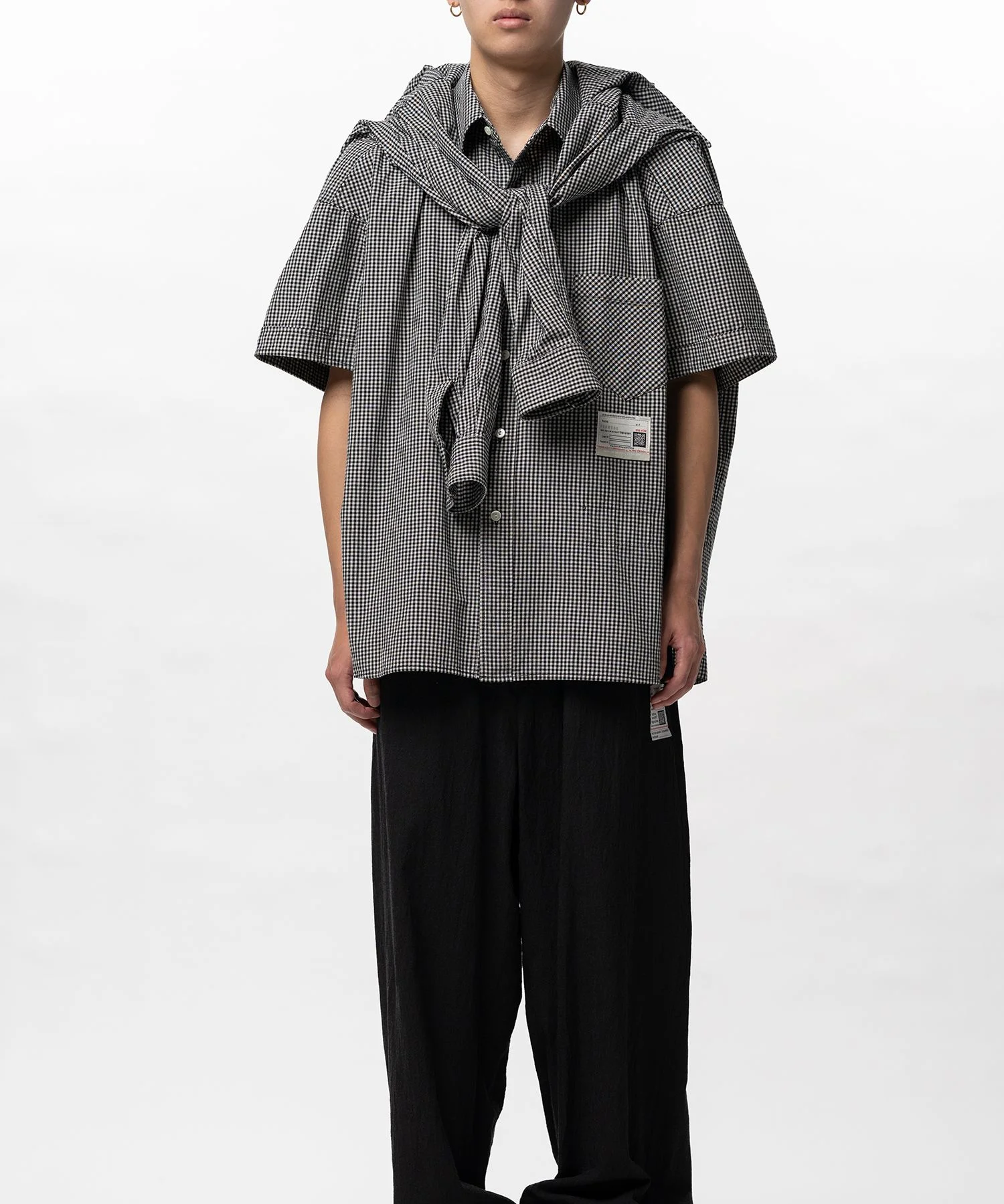 Sleeve Layered Check Shirt - 1