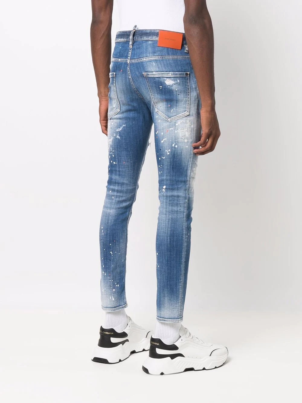 distressed-effect cropped jeans - 4