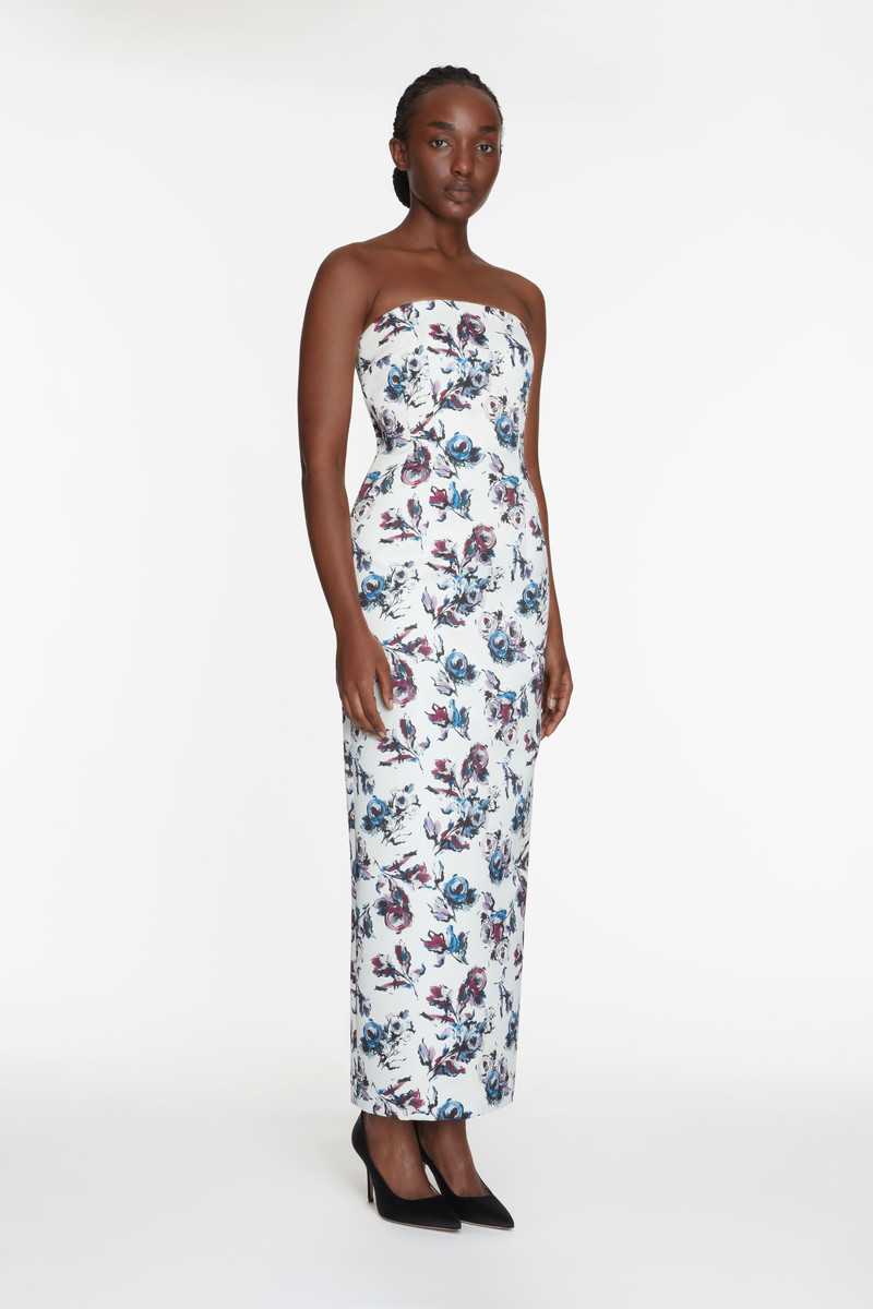 Laelia Dress In Purple & Blue Floral Print Genzianella 3