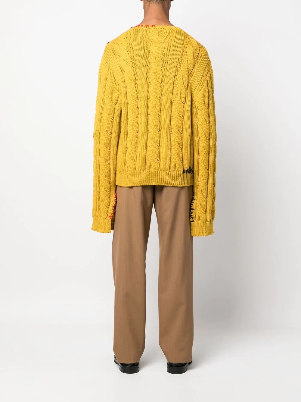 cable-knit virgin wool jumper - 4