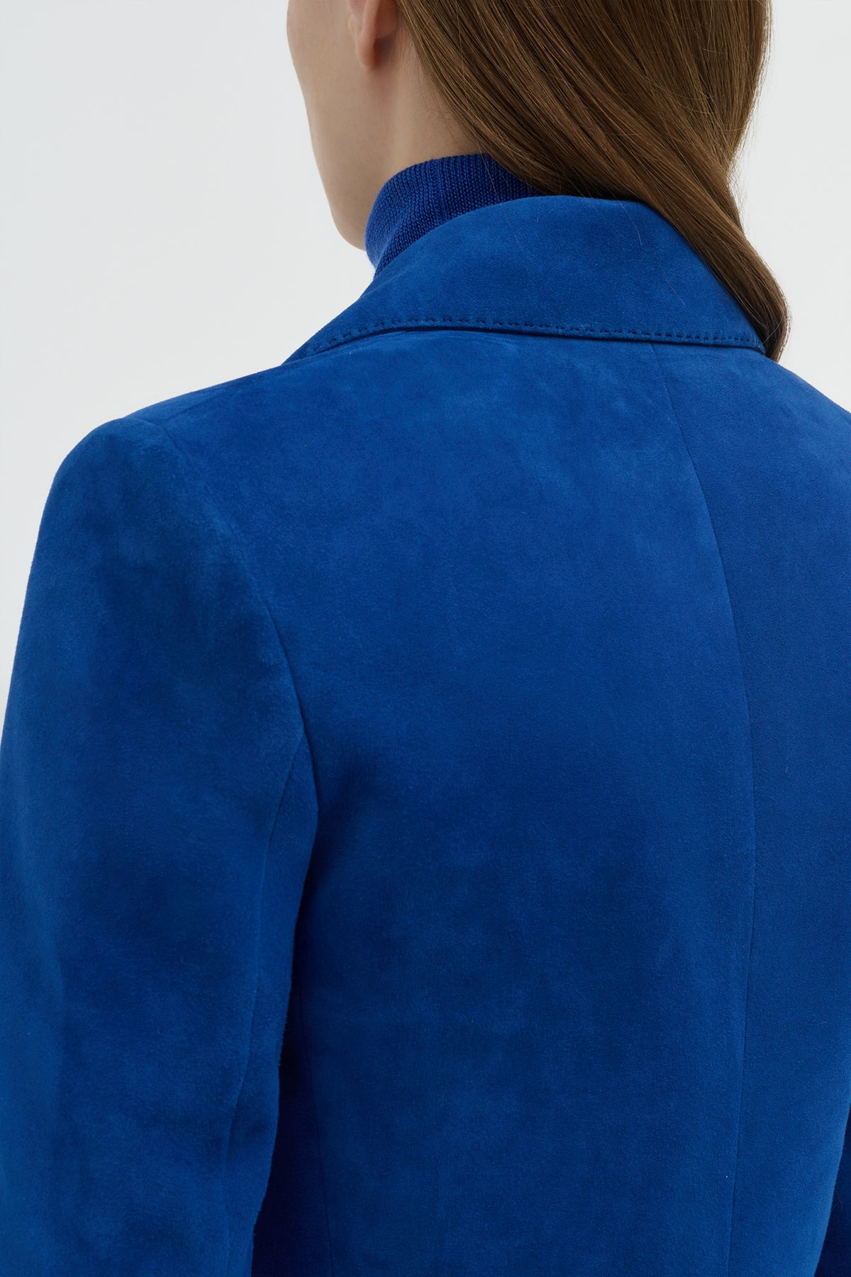 Leiva Blazer in Cobalt Suede - 6