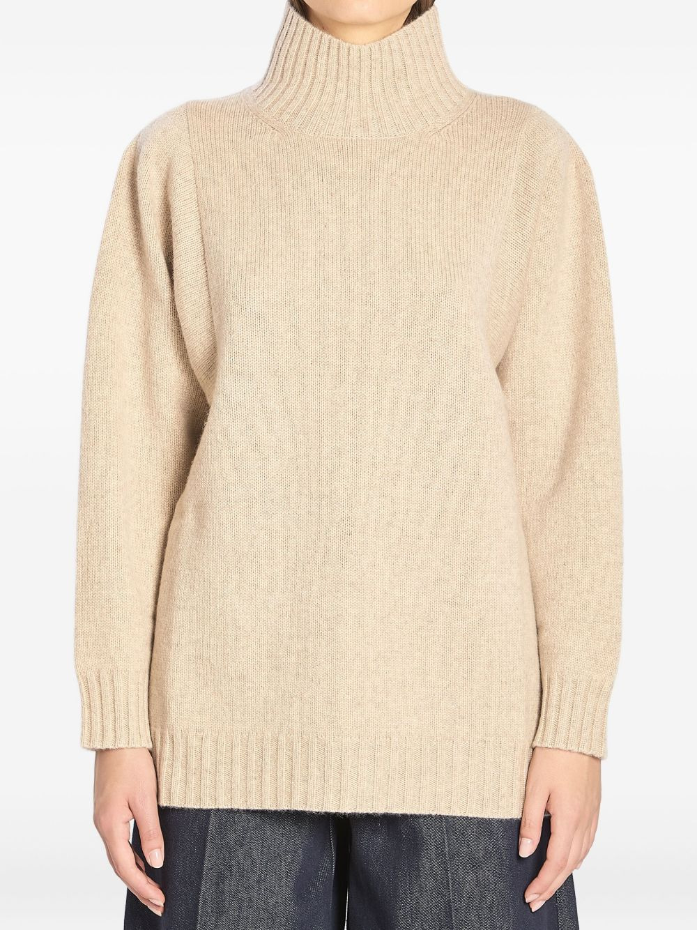 high-neck cashmere sweater - 1