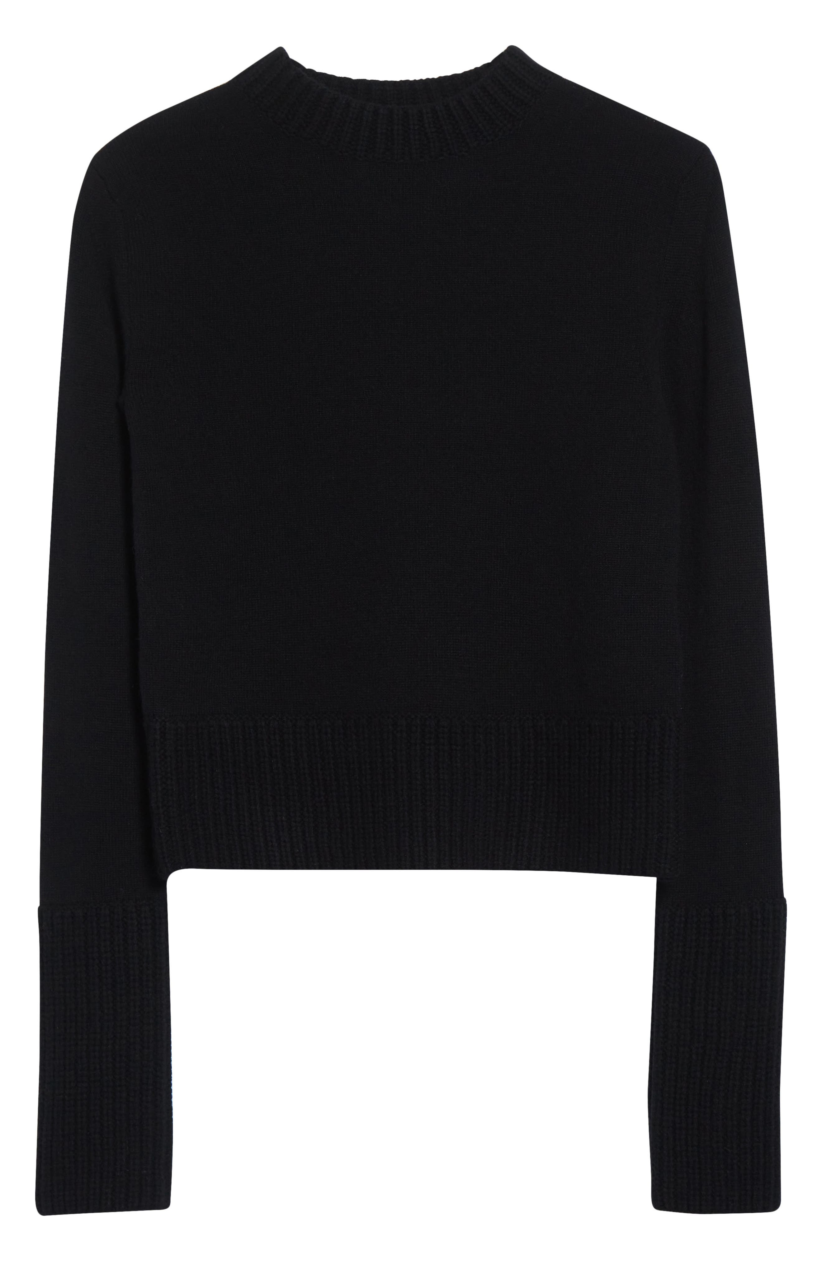 Sacai Crewneck Wool Sweater in Black at Nordstrom - 6