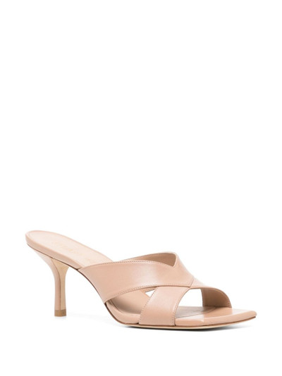 Stuart Weitzman 75mm square-toe leather mules outlook