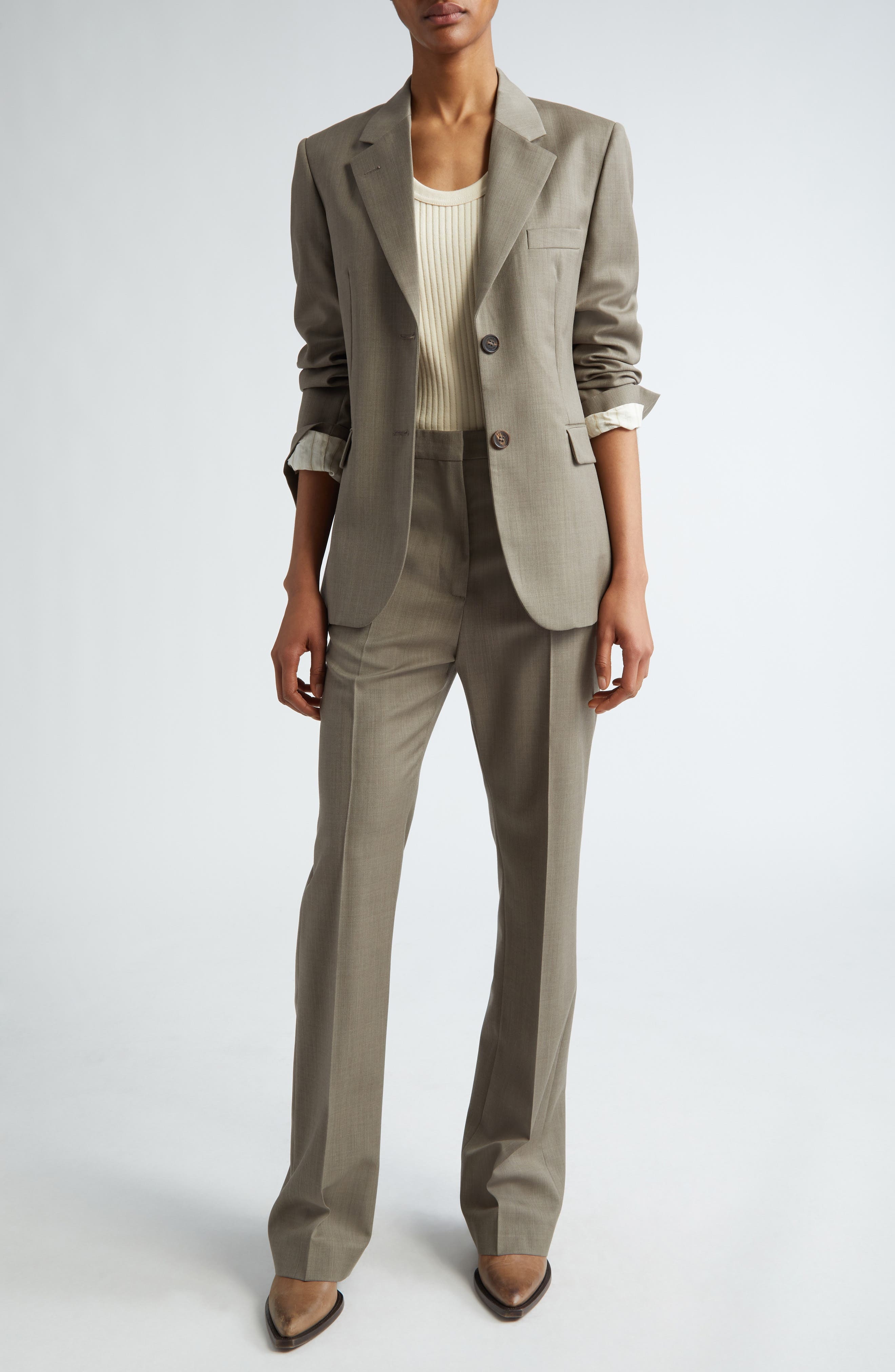 Golden Goose Journey Single Breasted Wool Blazer in Fallen Rock at Nordstrom - 2