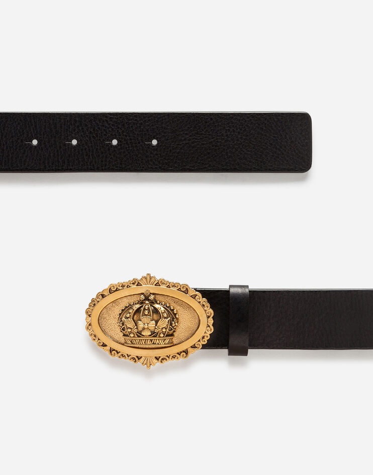 Leather belt with plate - 2