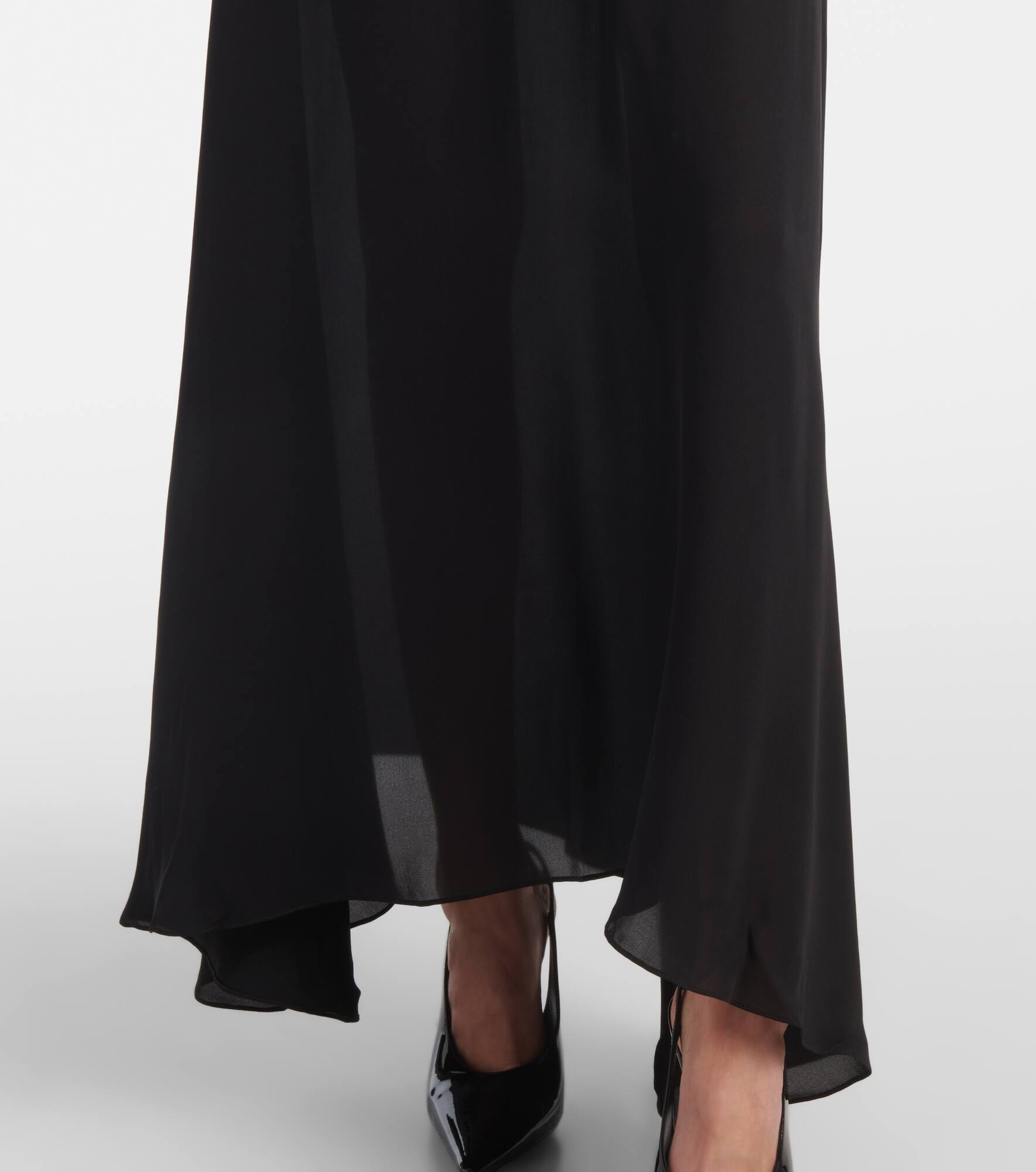 Flared silk maxi skirt - 5