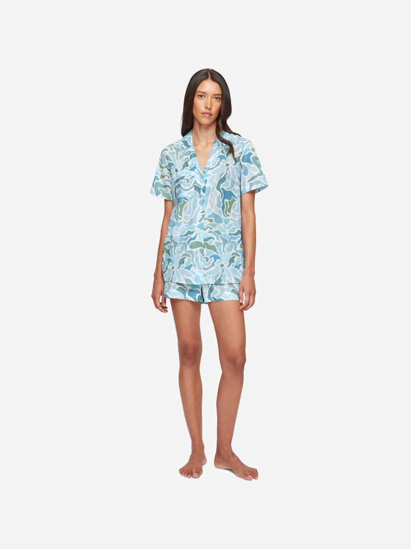 Women's Short Pyjamas Ledbury 61 Cotton Batiste Green - 3