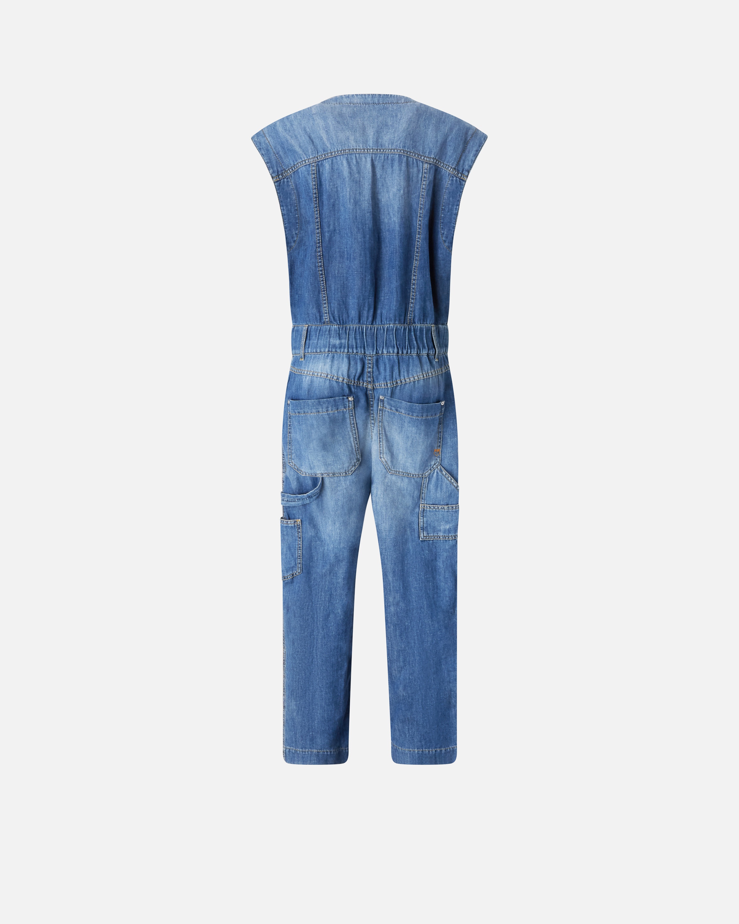 SLEEVELESS DENIM JUMPSUIT - 6