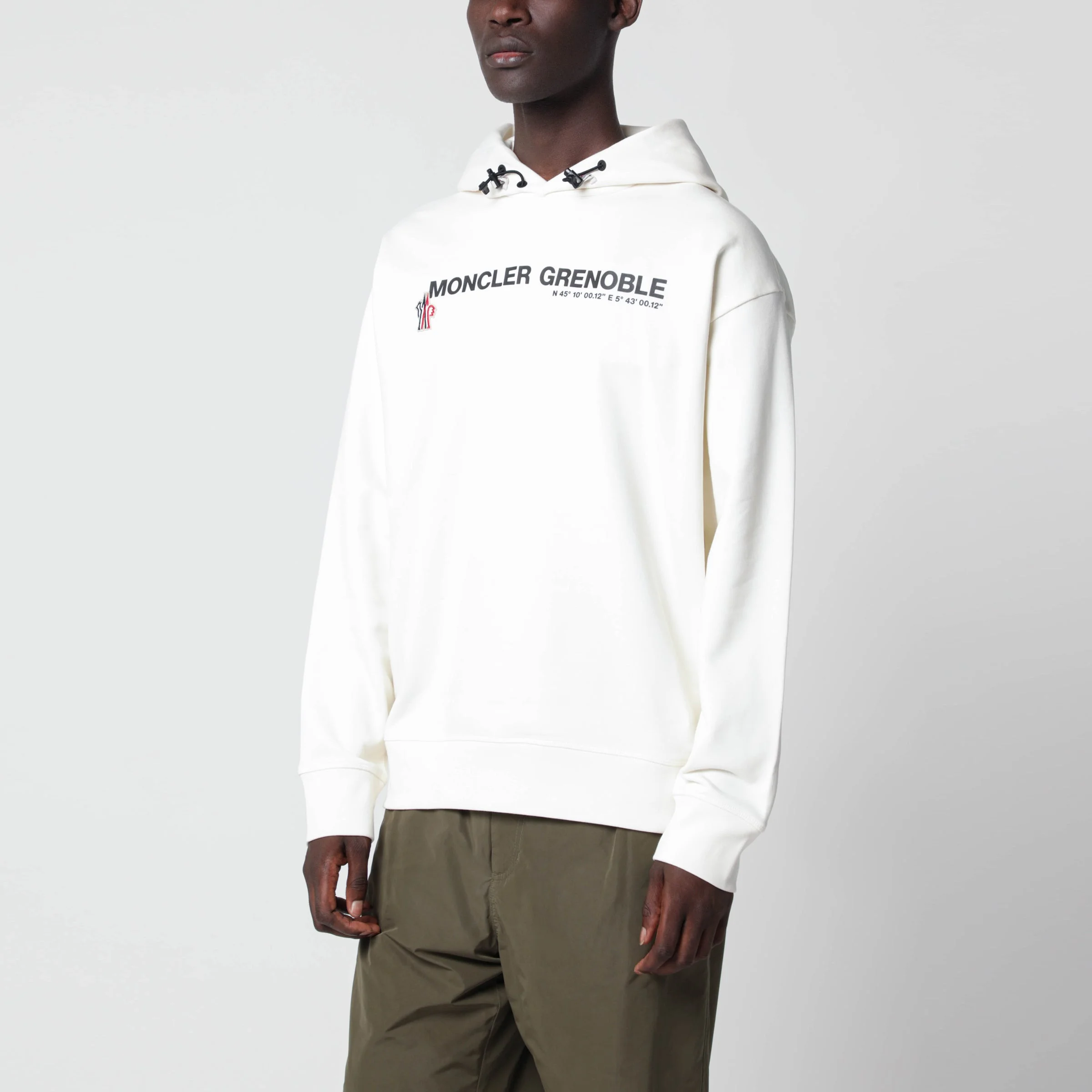 White cotton hooded sweatshirt with coordinates - 1