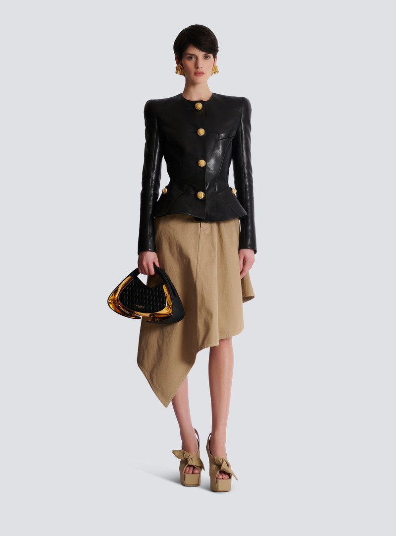 Balmain Lambskin leather peplum jacket outlook
