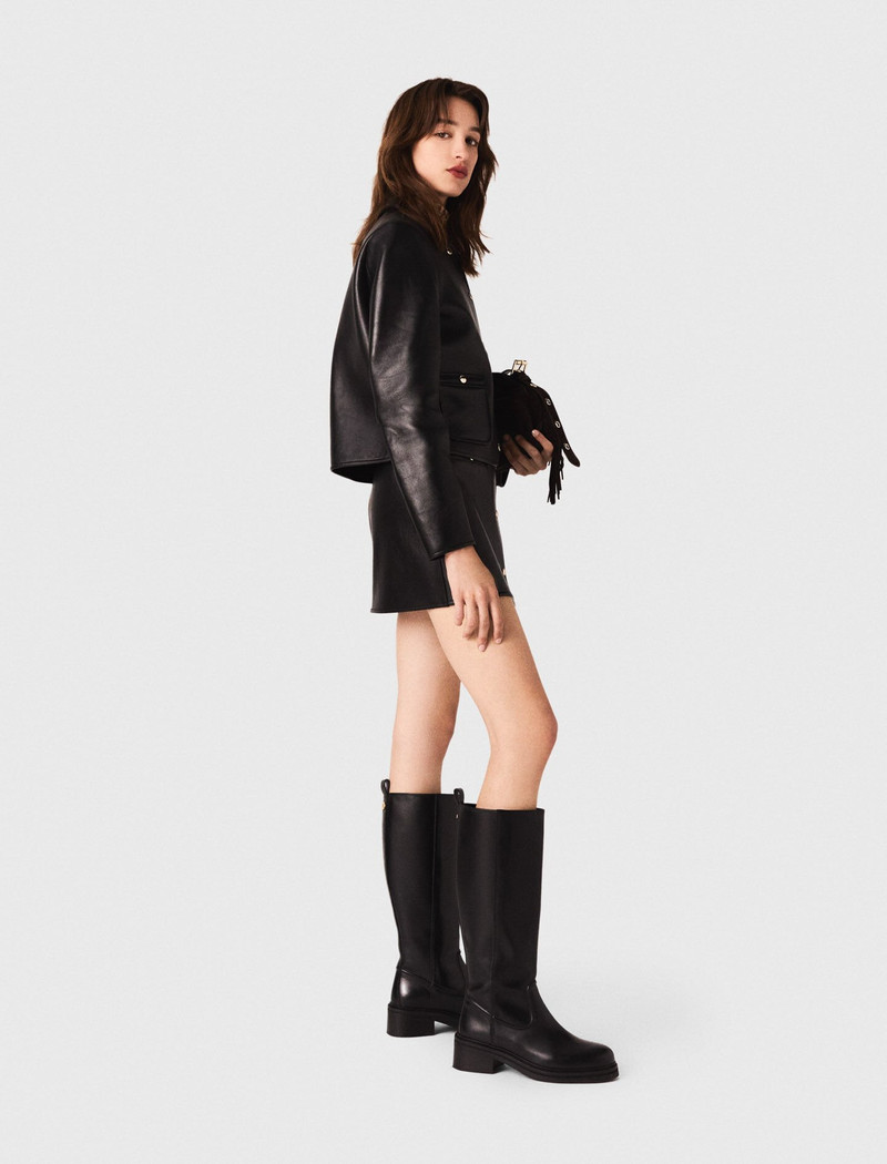 Cropped Leather Jacket 3