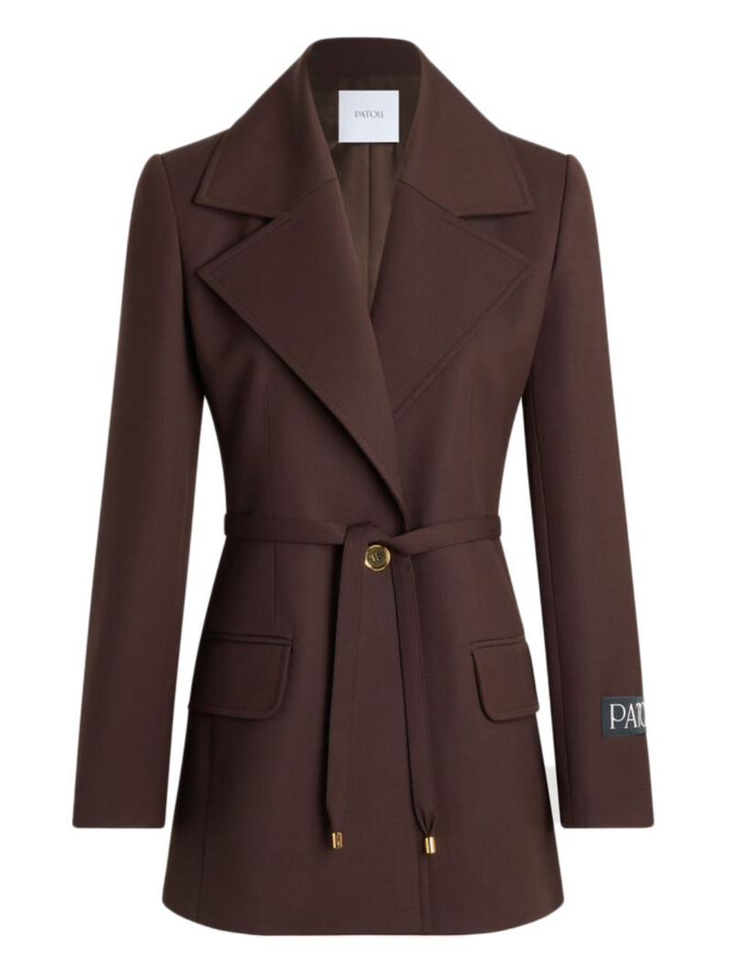 single-breasted belted wool jacket 1