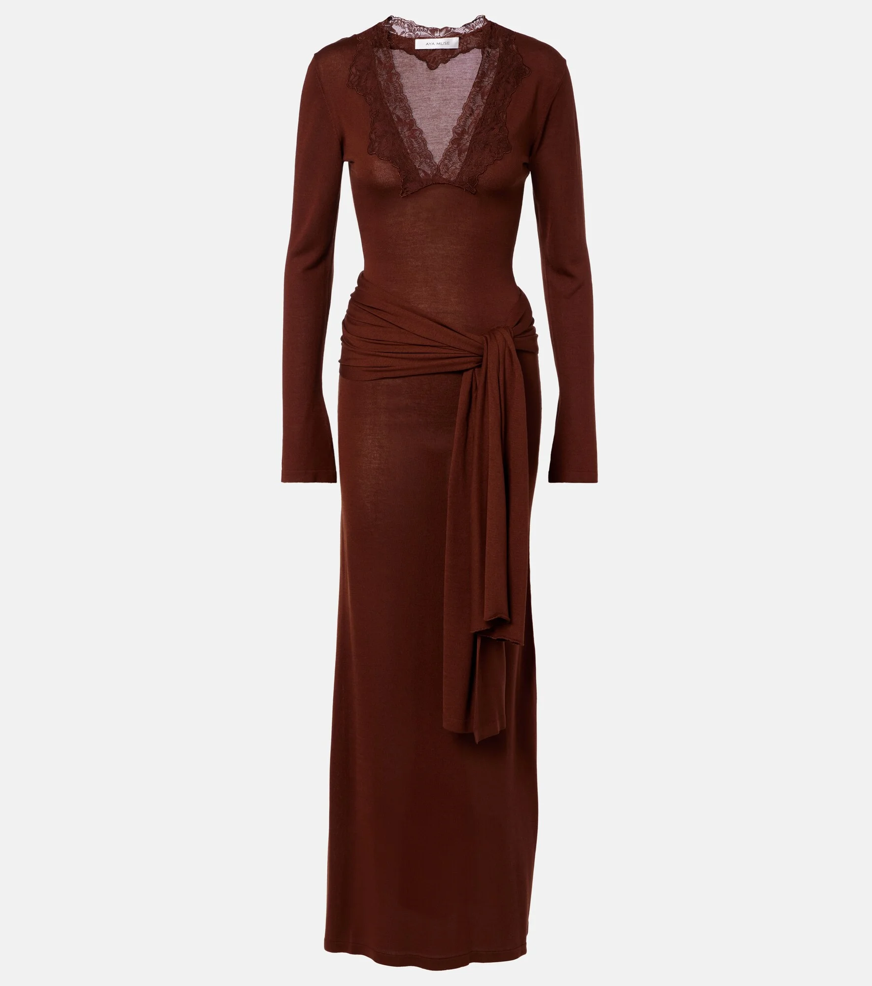 Lace-trimmed maxi dress - 1