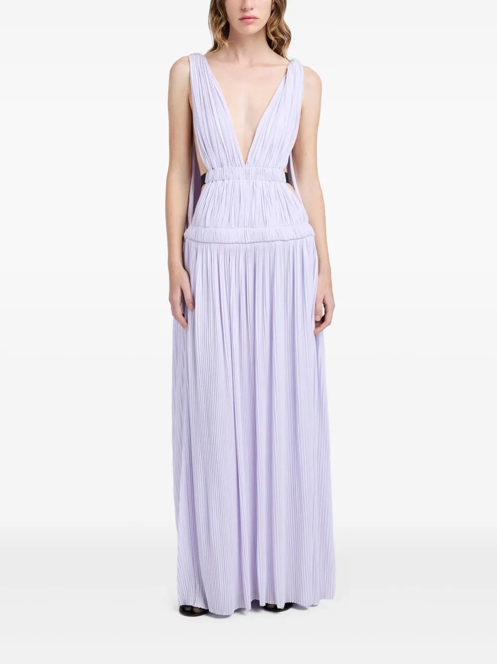 Serra Dress in Matte Jersey- Lilac - 2
