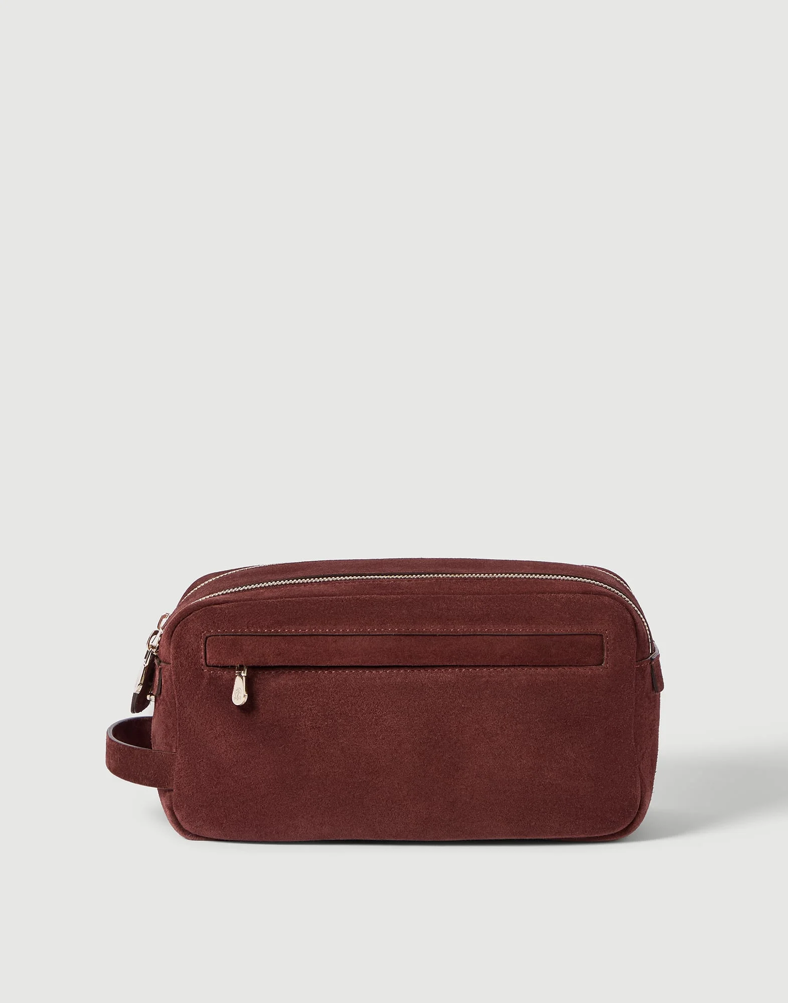 Suede beauty case with double zipper - 1