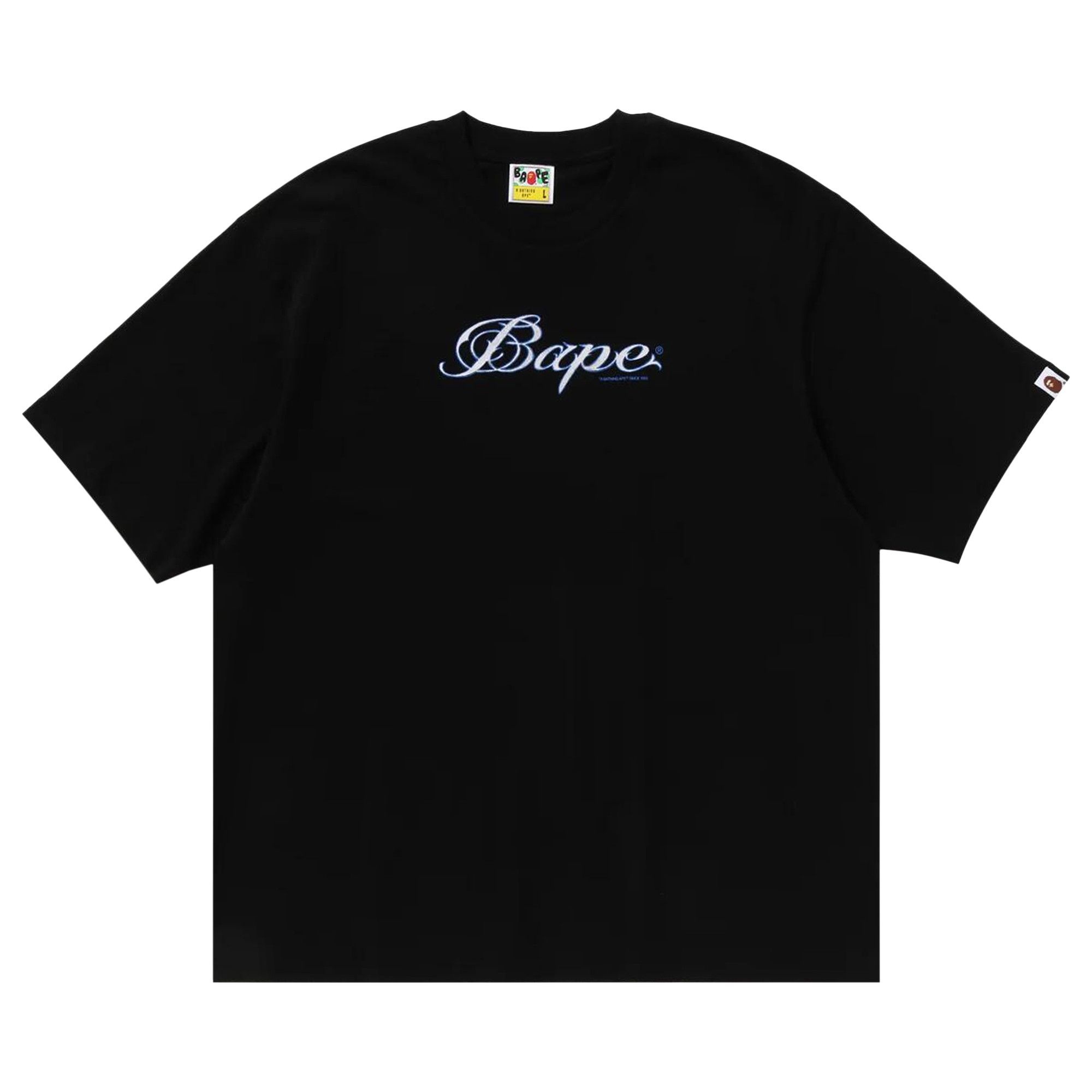 BAPE Logo Relaxed Fit Tee 'Black' - 1