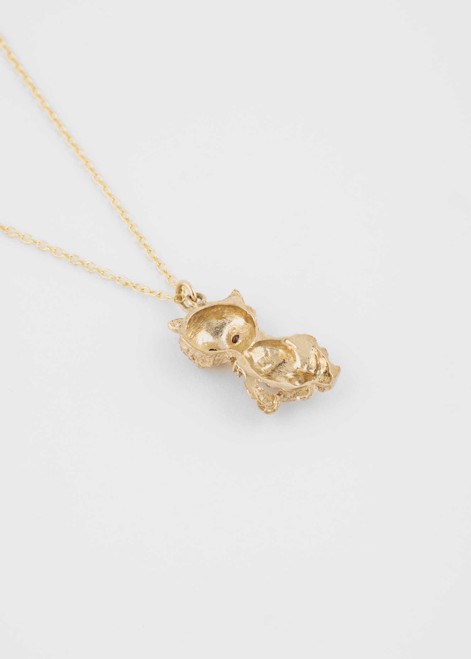 'Garnet Eyed Pussycat' Vintage Gold Necklace - 2