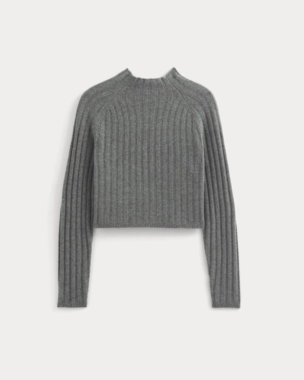 FUNNEL-NECK CROPPED SWEATER IN WOOL CASHMERE - 1