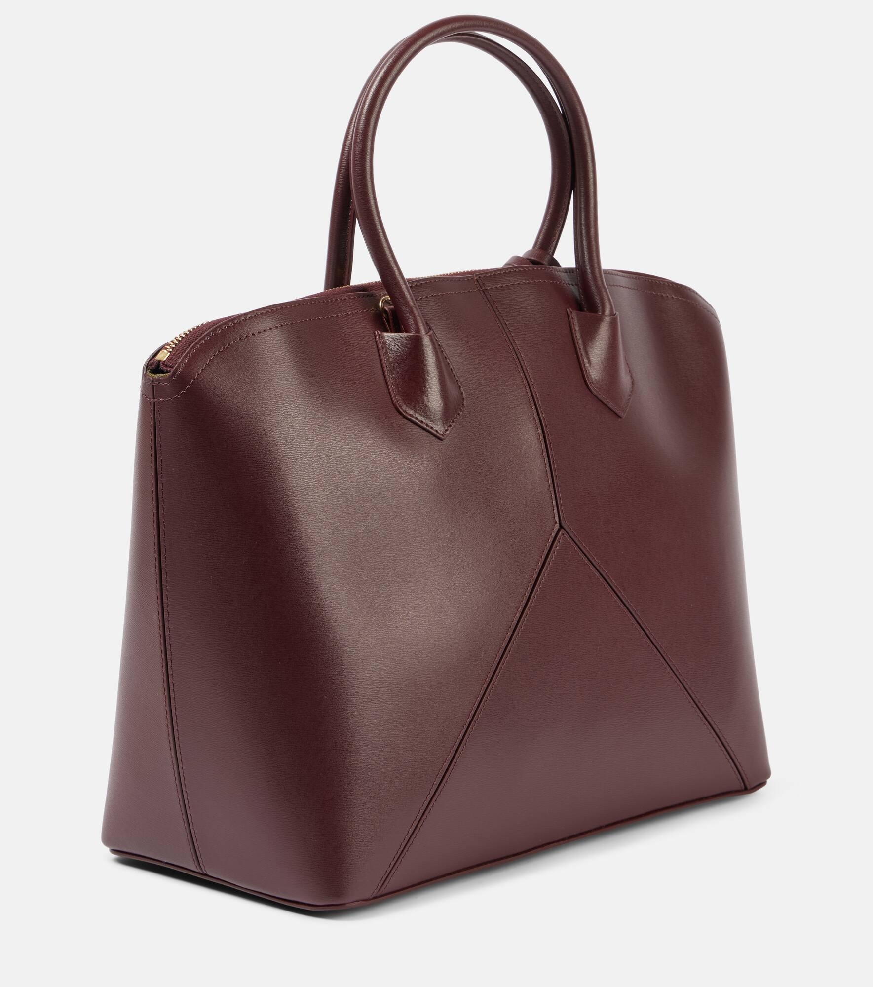 Victoria small leather tote bag - 4