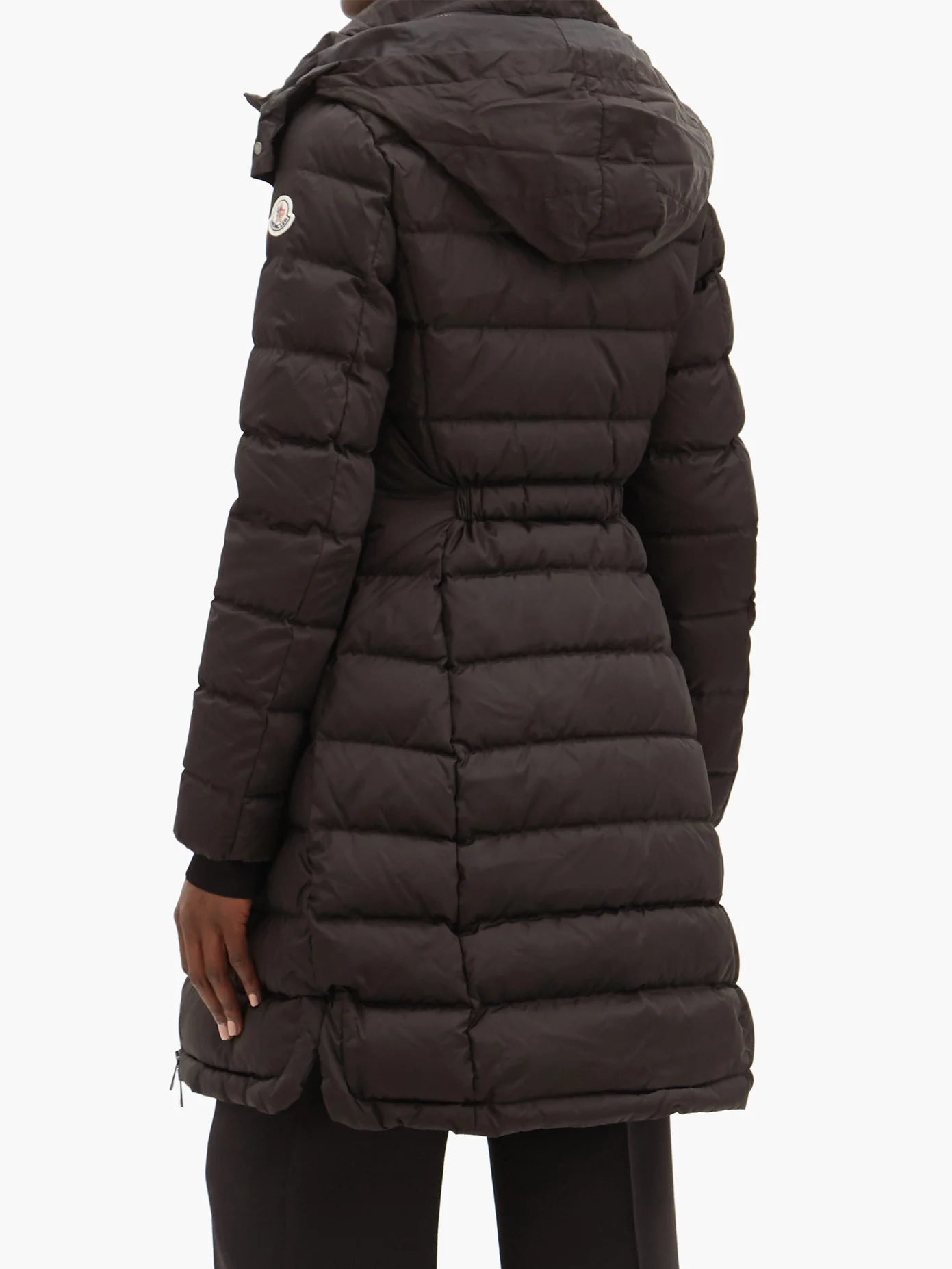 Flammette zip-away hood quilted down coat - 6