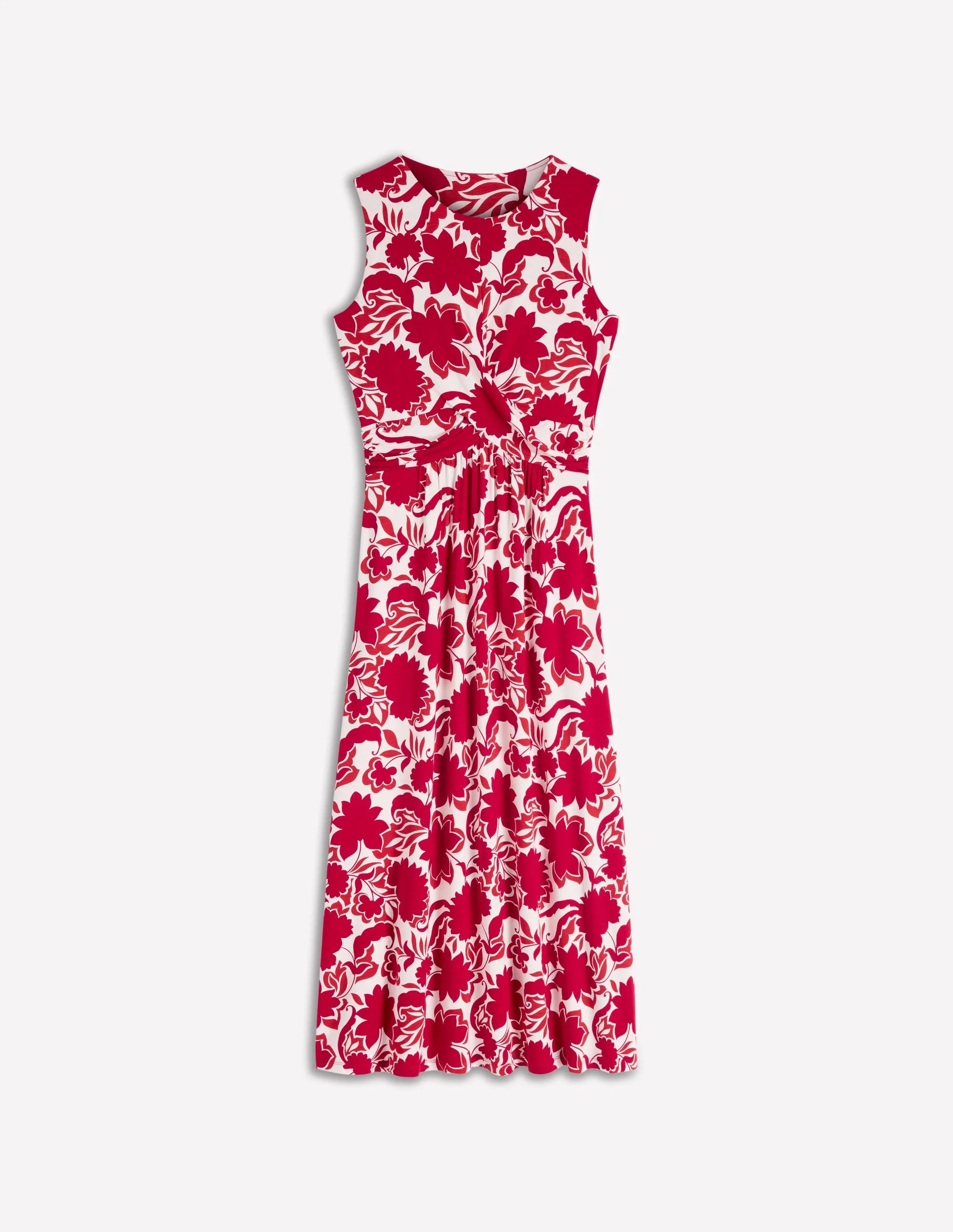 Zara Cross Waist Jersey Dress-Merida Red, Shadow Blossom - 1