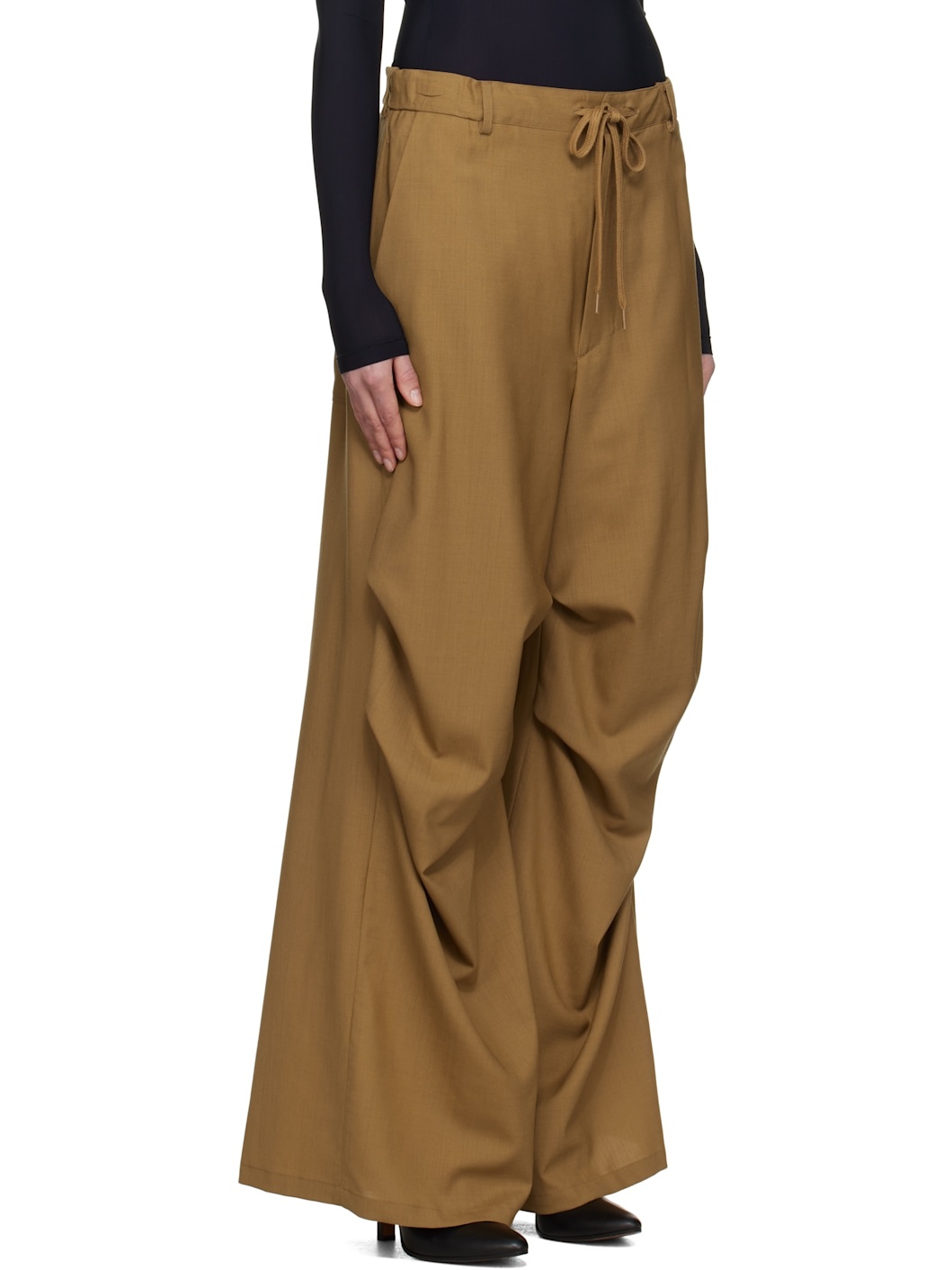 Brown Tailoring Wool Canvas Trousers - 2