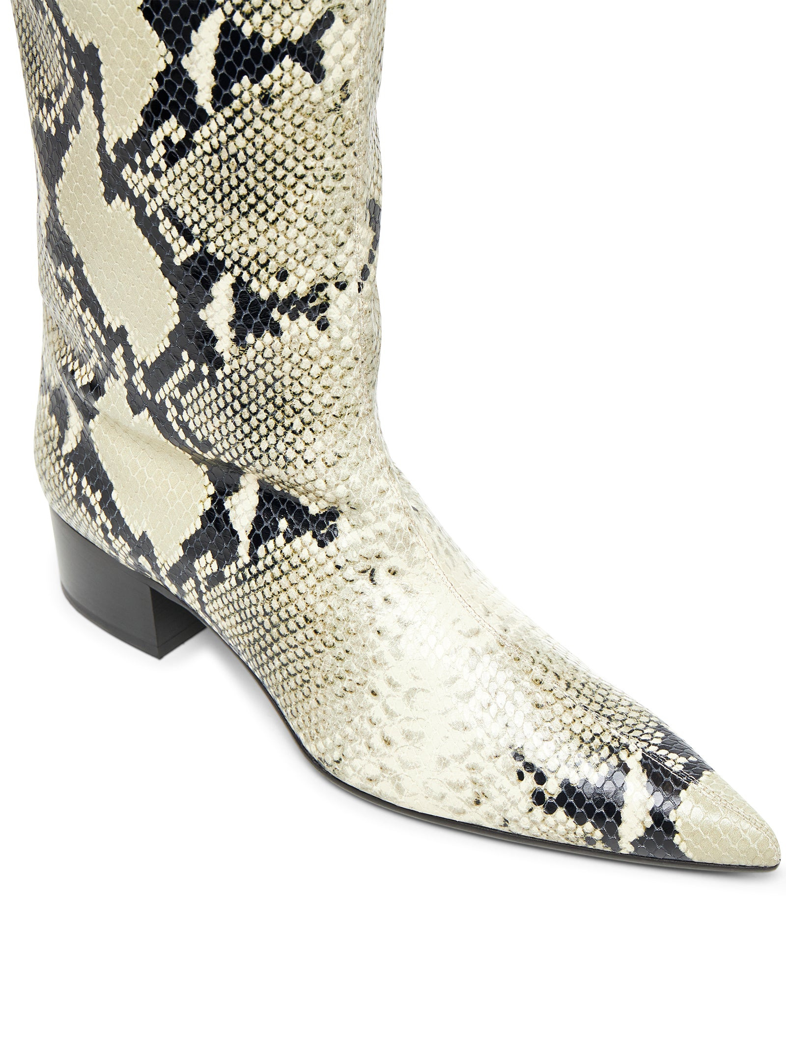 Beige python embossed leather Andee boots - 4