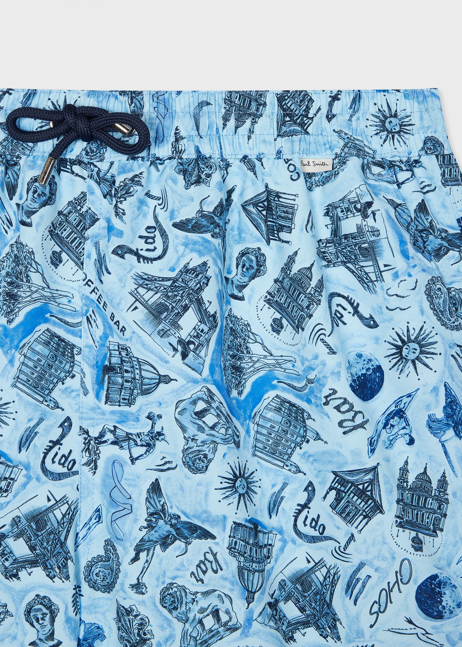 Blue 'Souvenir' Print Swim Shorts - 2