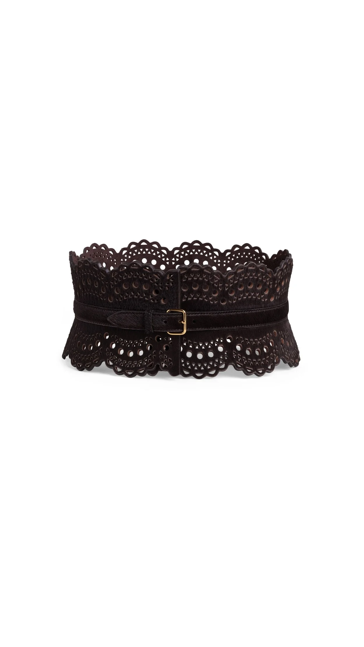 BUSTIER BELT IN PERFORATED VIENNE HAIRCALF - 1