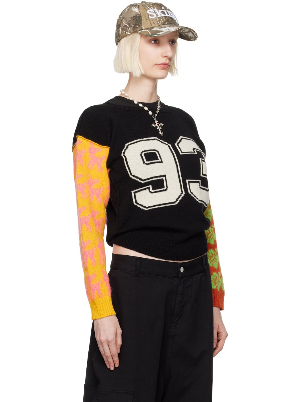 Black & Multicolor Patchwork Sweater - 2