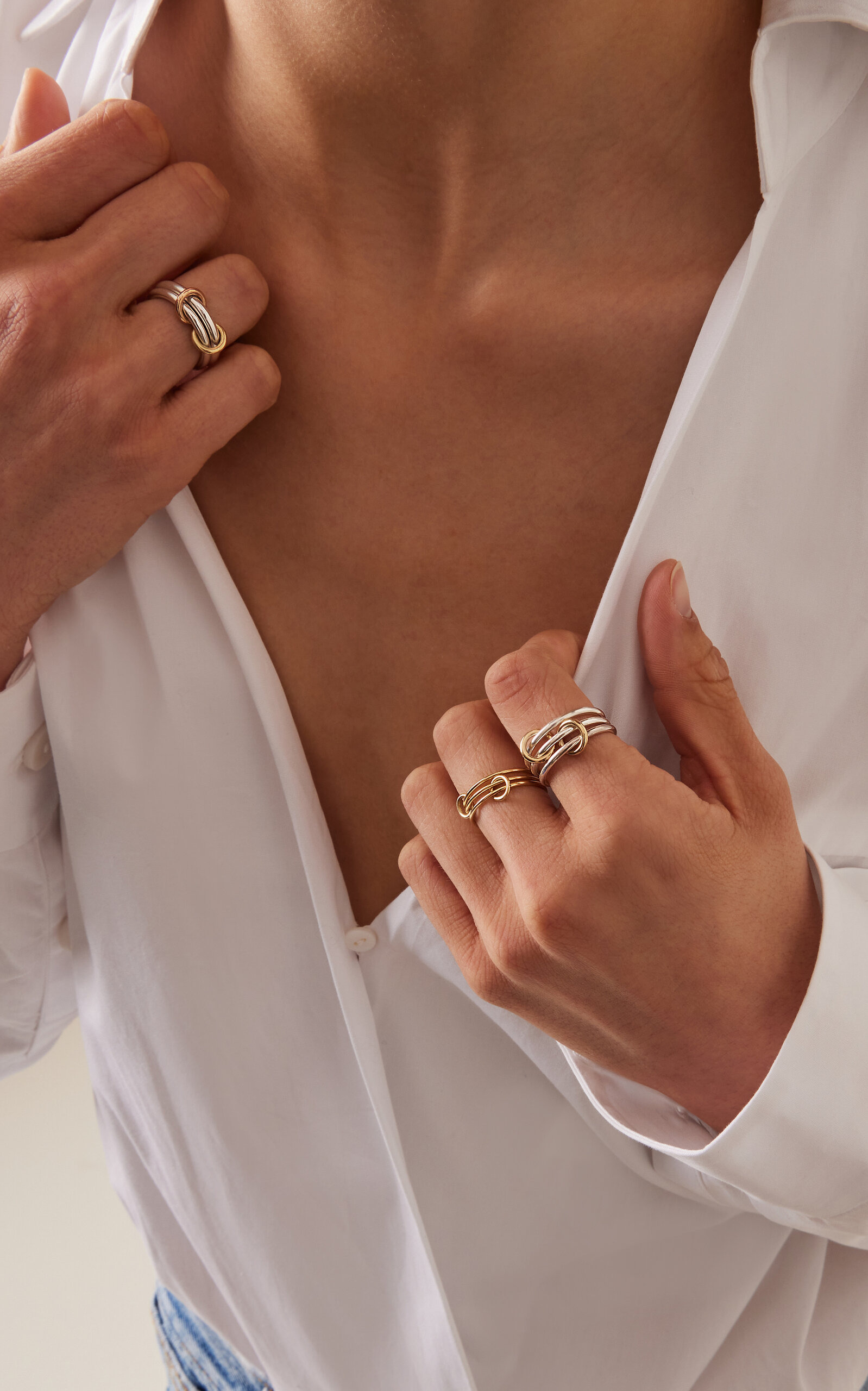 Solarium 18K Yellow Gold, Sterling Siver Ring multi - 2
