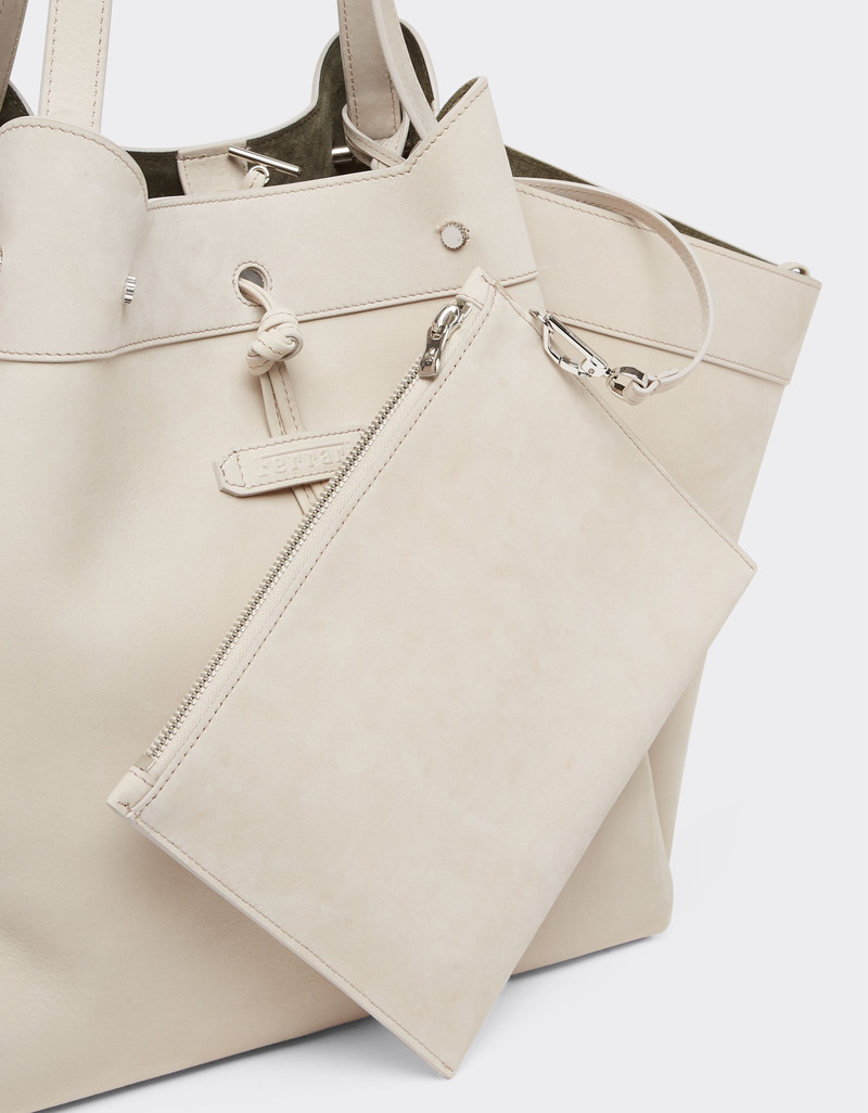 Large tote bag in nubuck leather 6