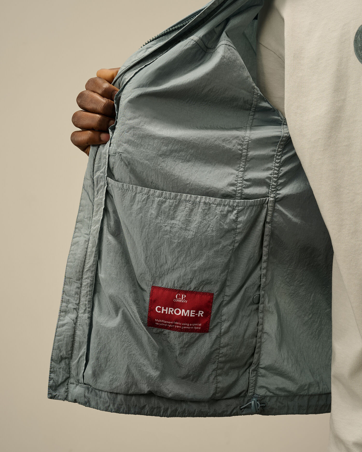 Chrome-R Chest Zip Pockets Overshirt - 7