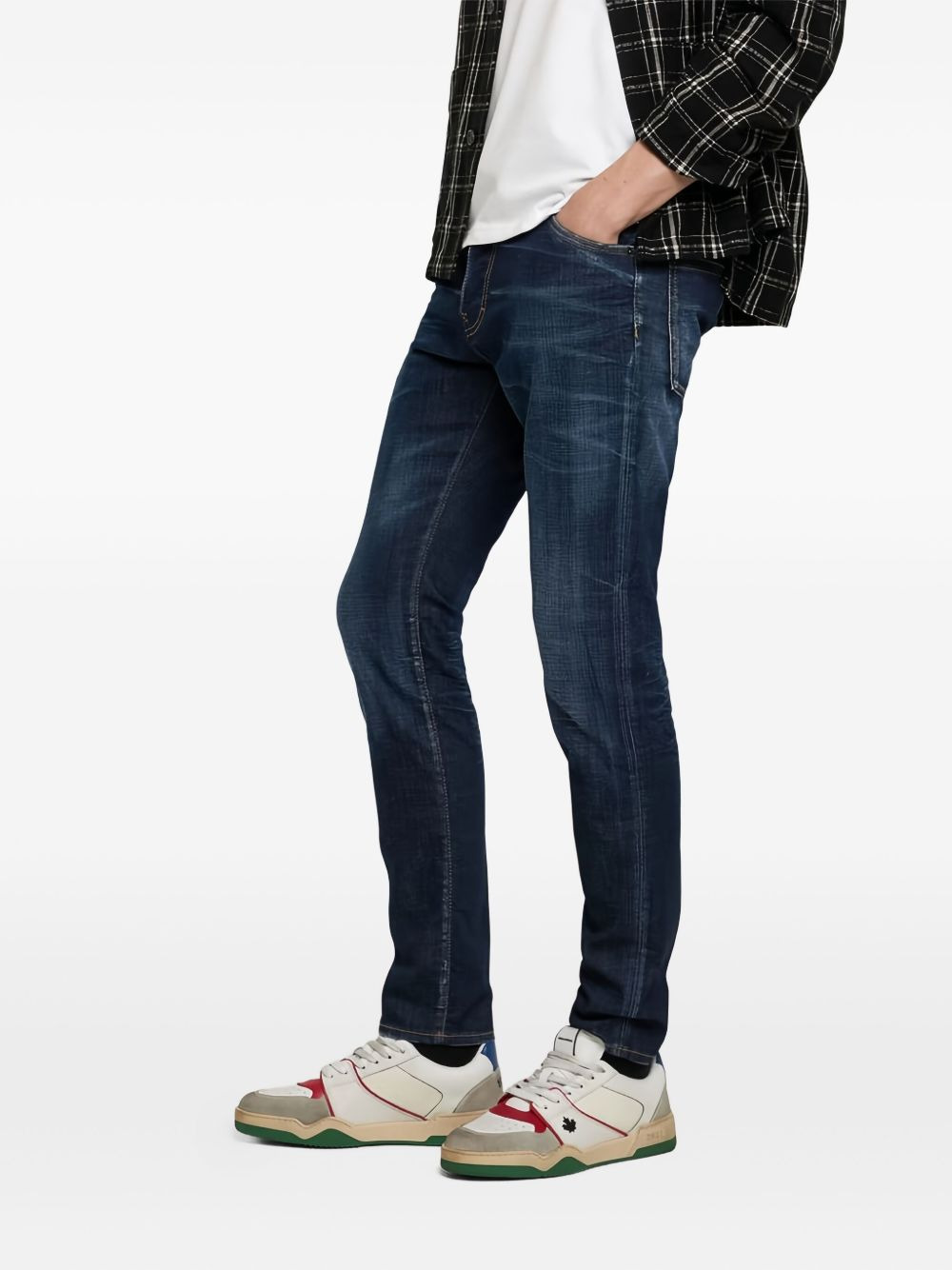 Spiker panelled sneakers - 4