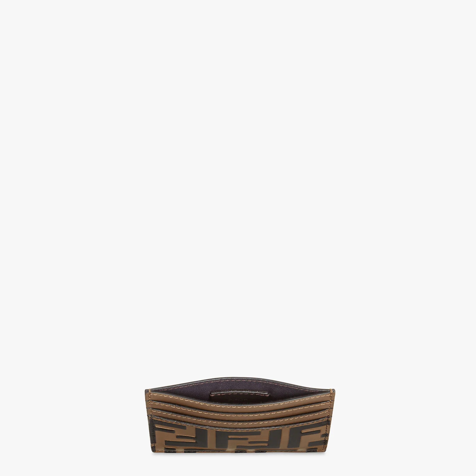 Brown leather flat business card holder - 4