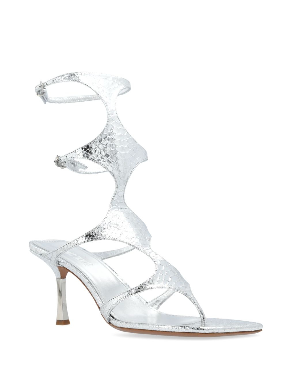 Uma 75mm python-effect gladiator sandals - 2