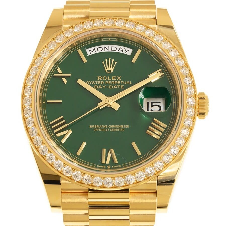 Rolex Day-Date 40 Automatic Green Dial Men's 18kt Yellow Gold President Watch M228348rbr-0040 - 2