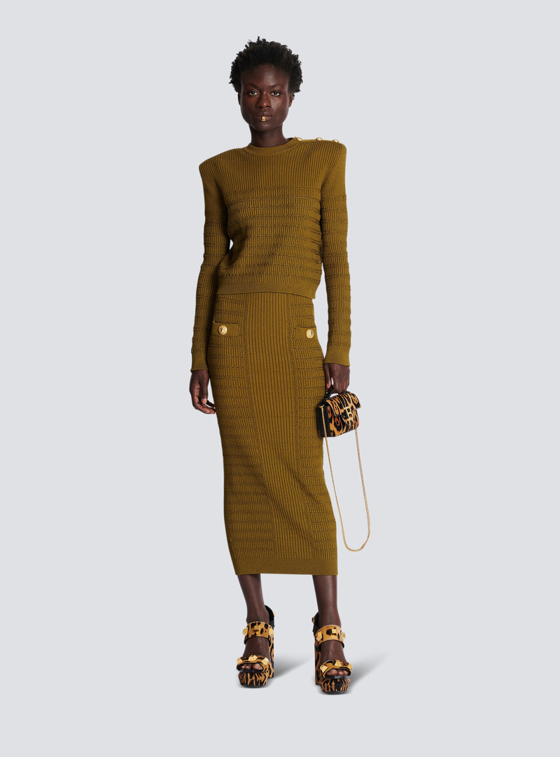 Knit jumper with gold buttons 2