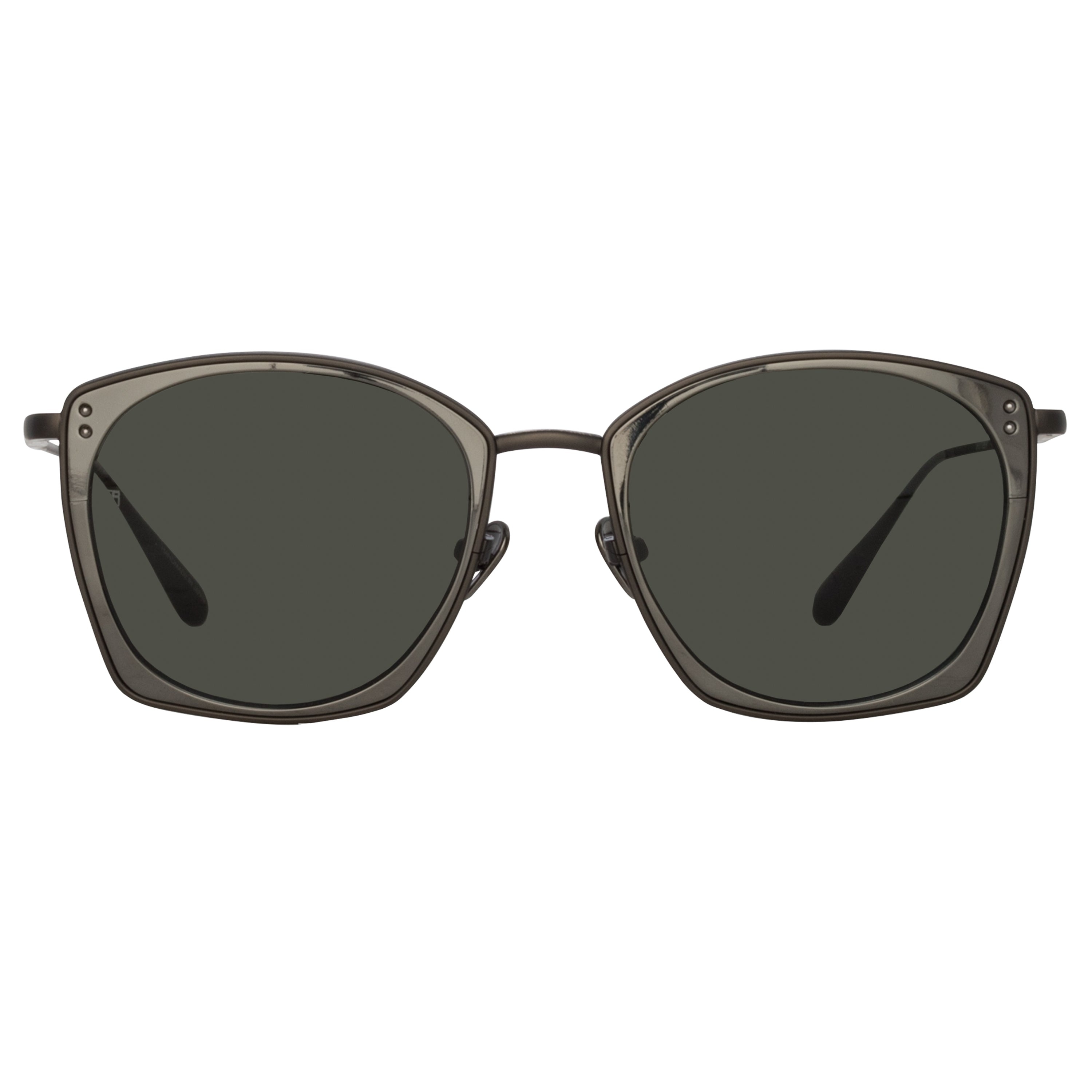 MILO SQUARE SUNGLASSES IN MATT NICKEL - 1