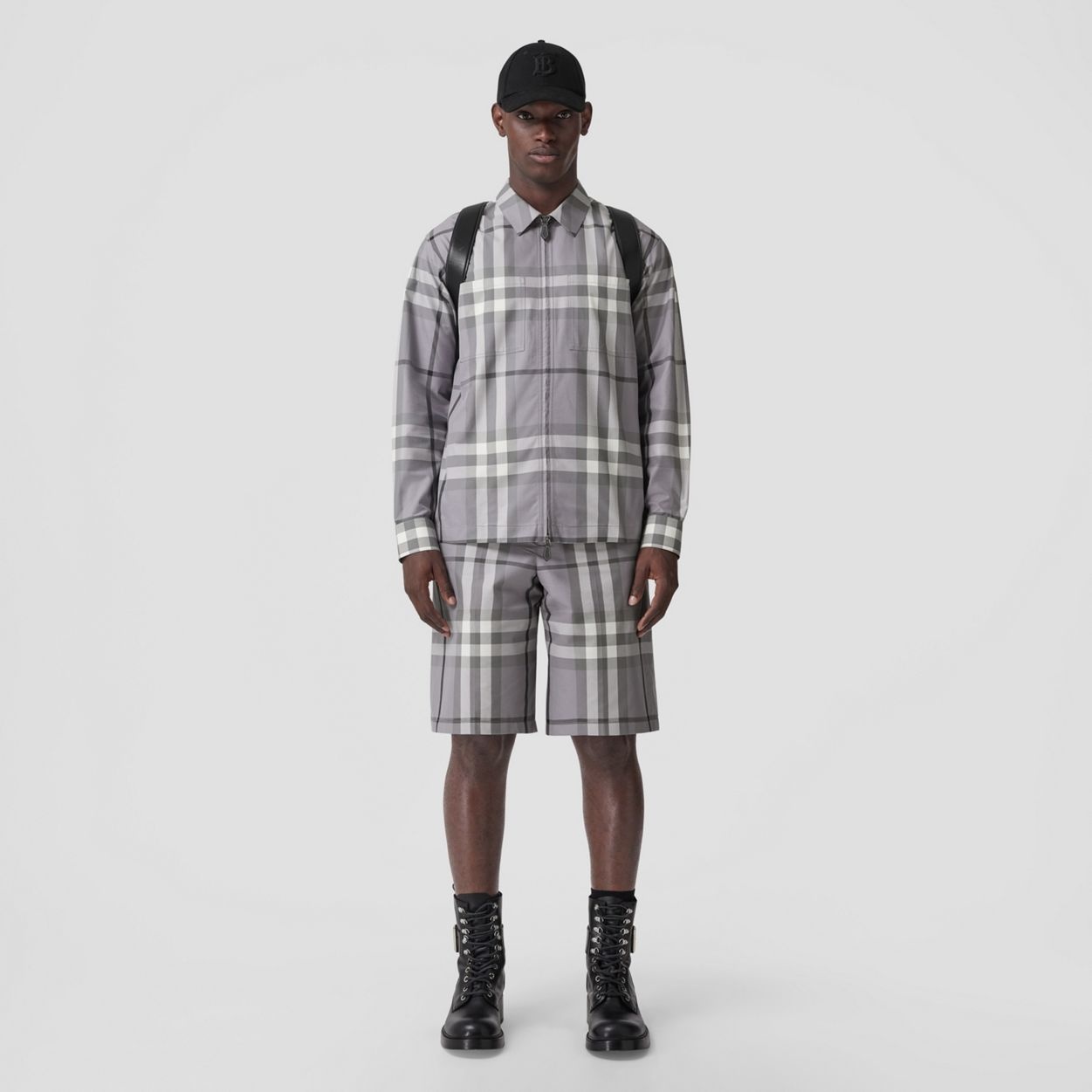 Check Cotton Zip-front Shirt - 2