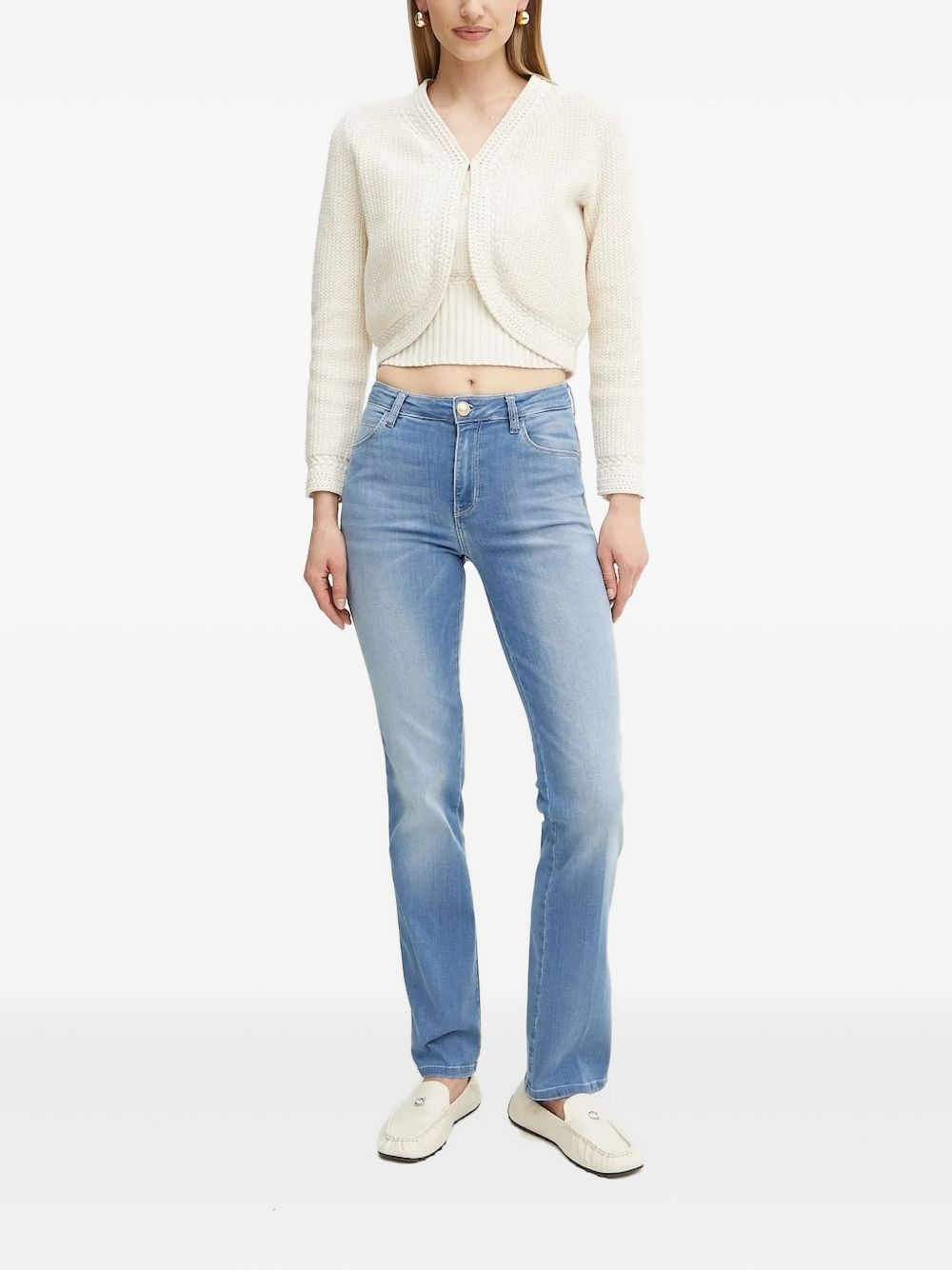 cable-knit cropped cardigan - 2