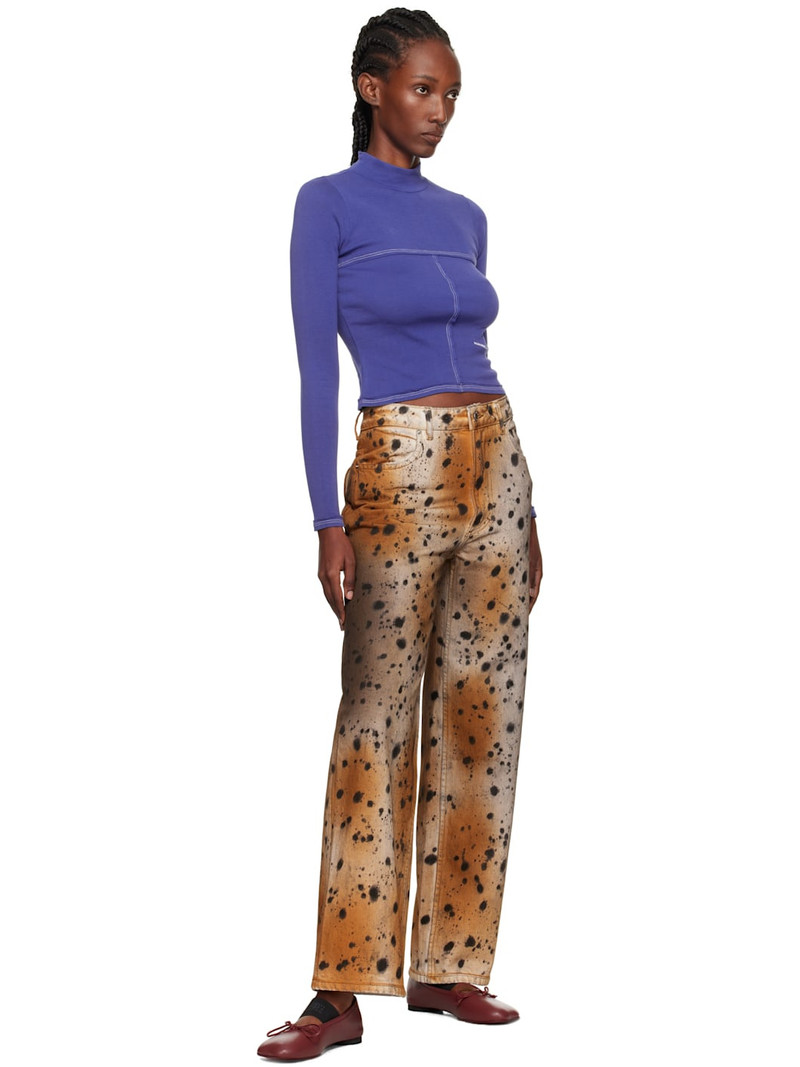 ECKHAUS LATTA Tan & Beige Wide Leg Jeans outlook