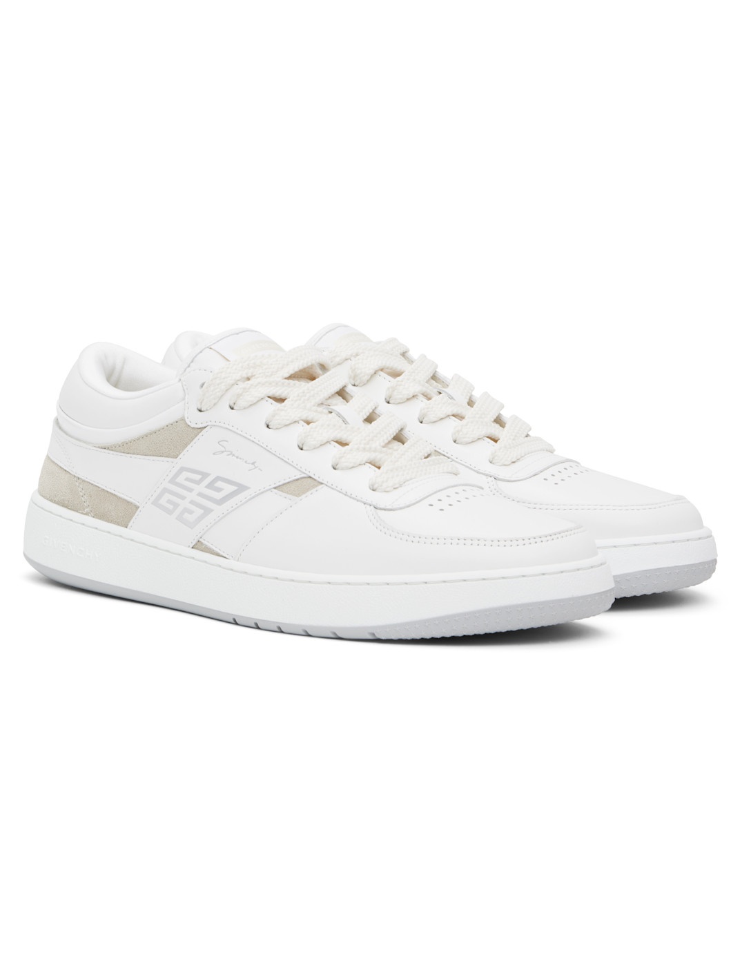 White & Beige G Move Low Sneakers - 4