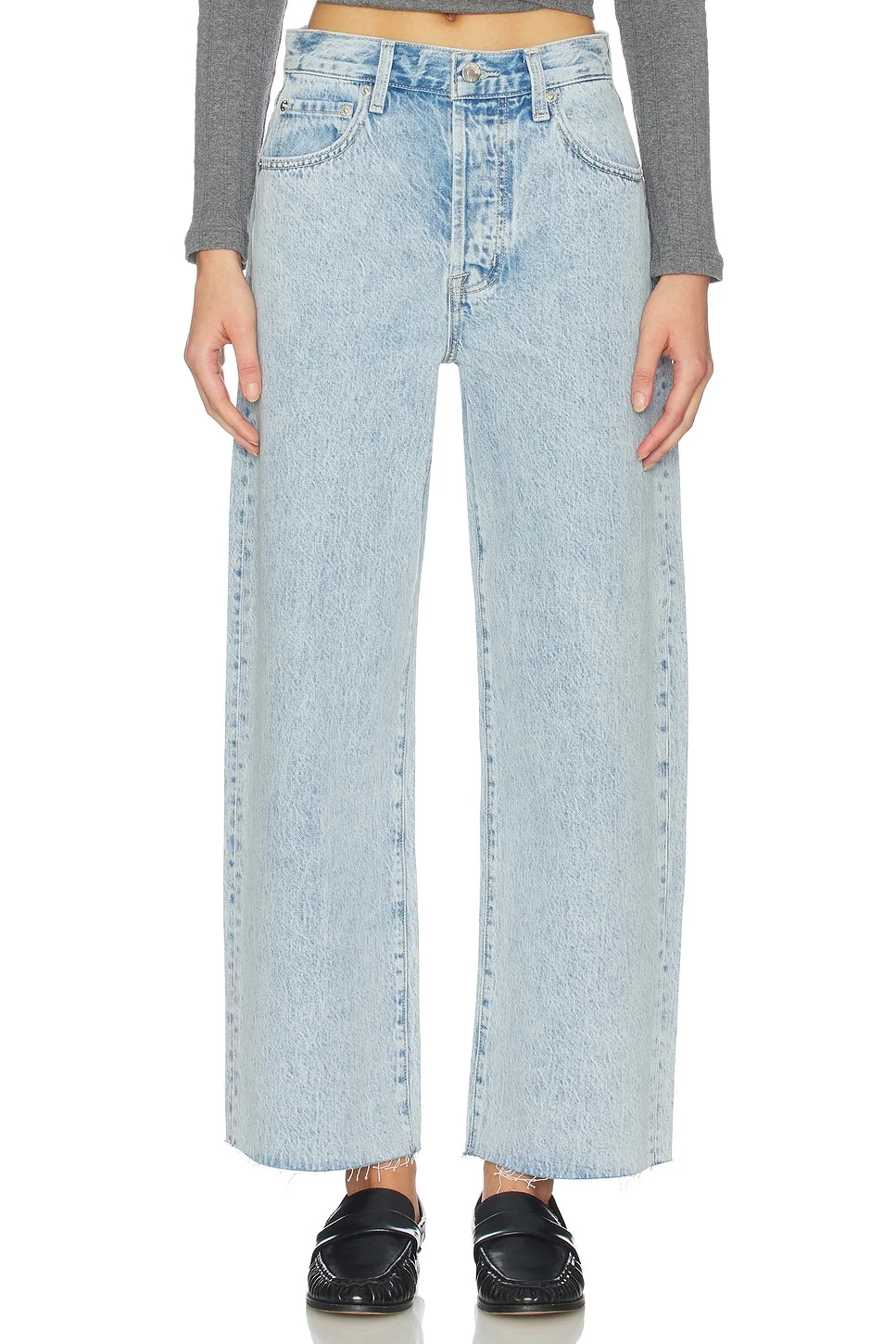 Tate Crop High Rise Wide Jeans - 1