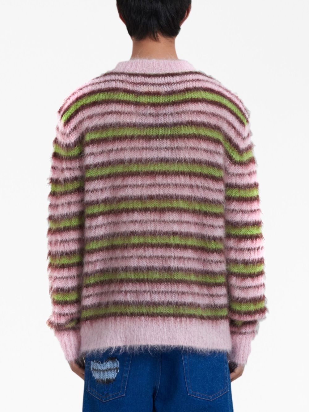striped crew-neck jumper - 4