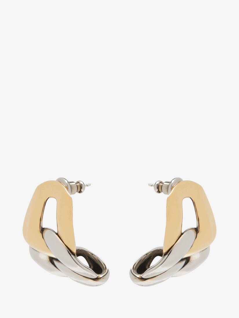 Women's Chain Earrings in Antique Silver/gold - 3
