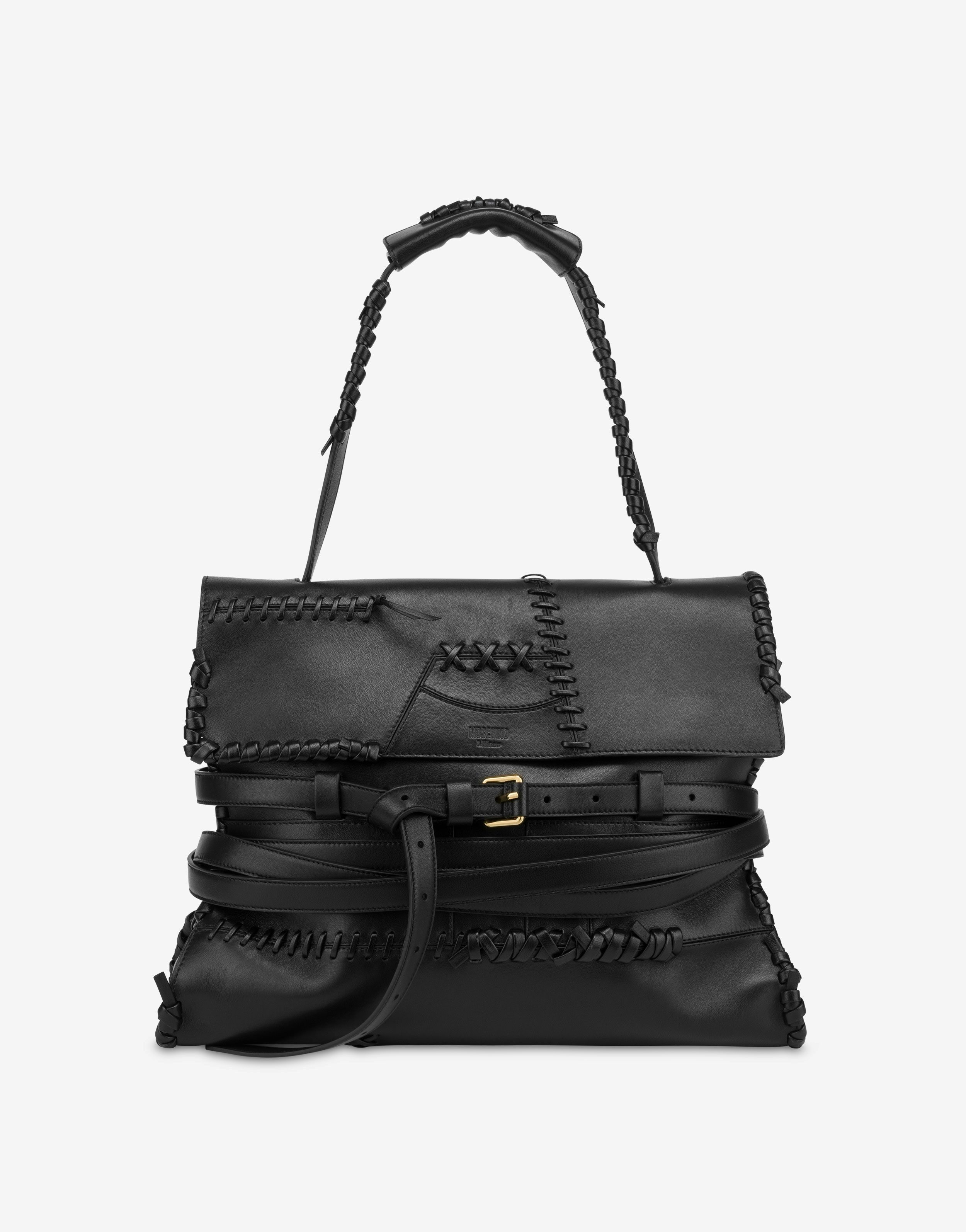 Moschino MOSCHINO TIE ME BAG WITH STITCHING MEDIUM | REVERSIBLE